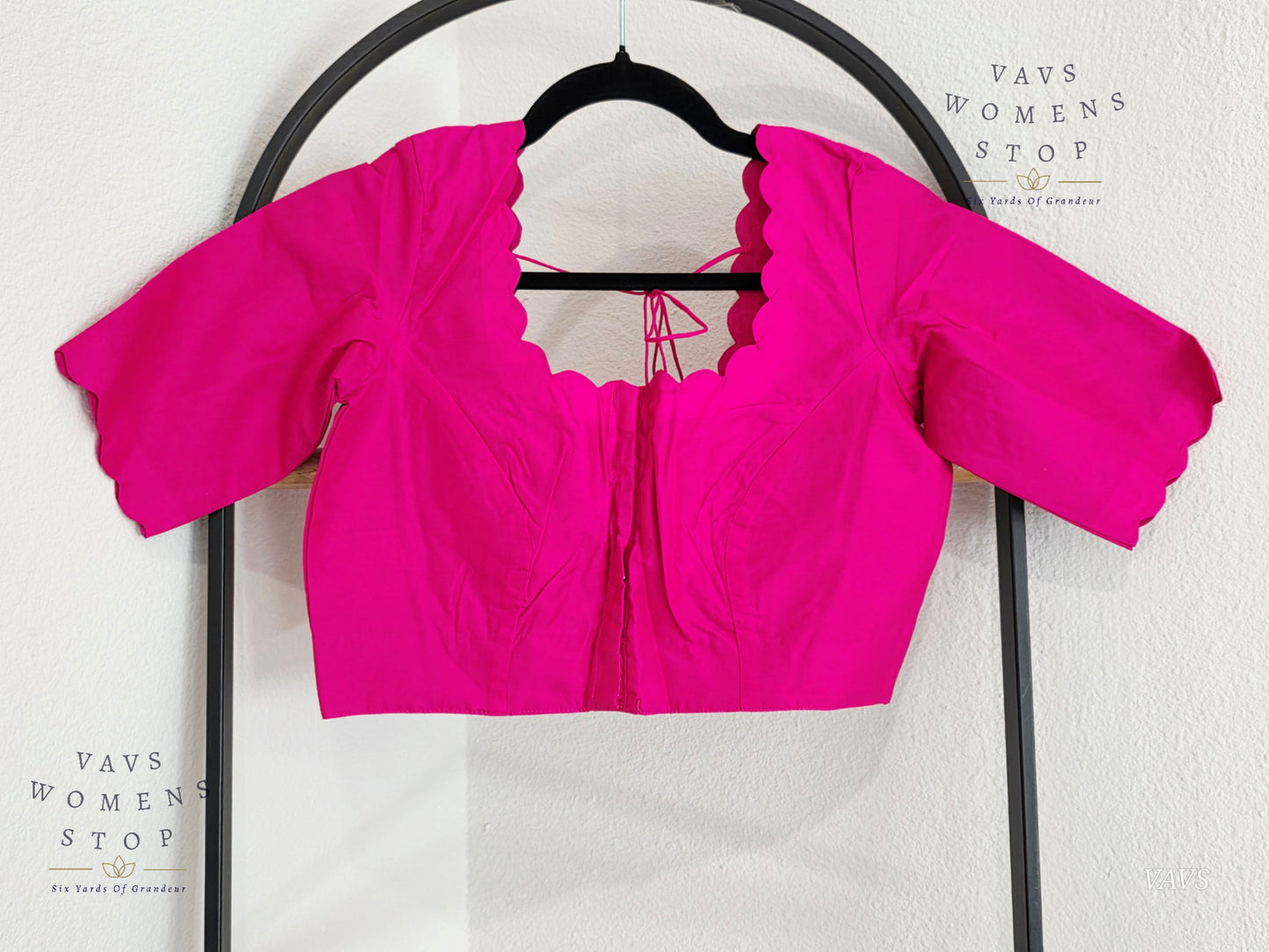 Rani Pink Plain Jasmin Silk Stitched Blouse