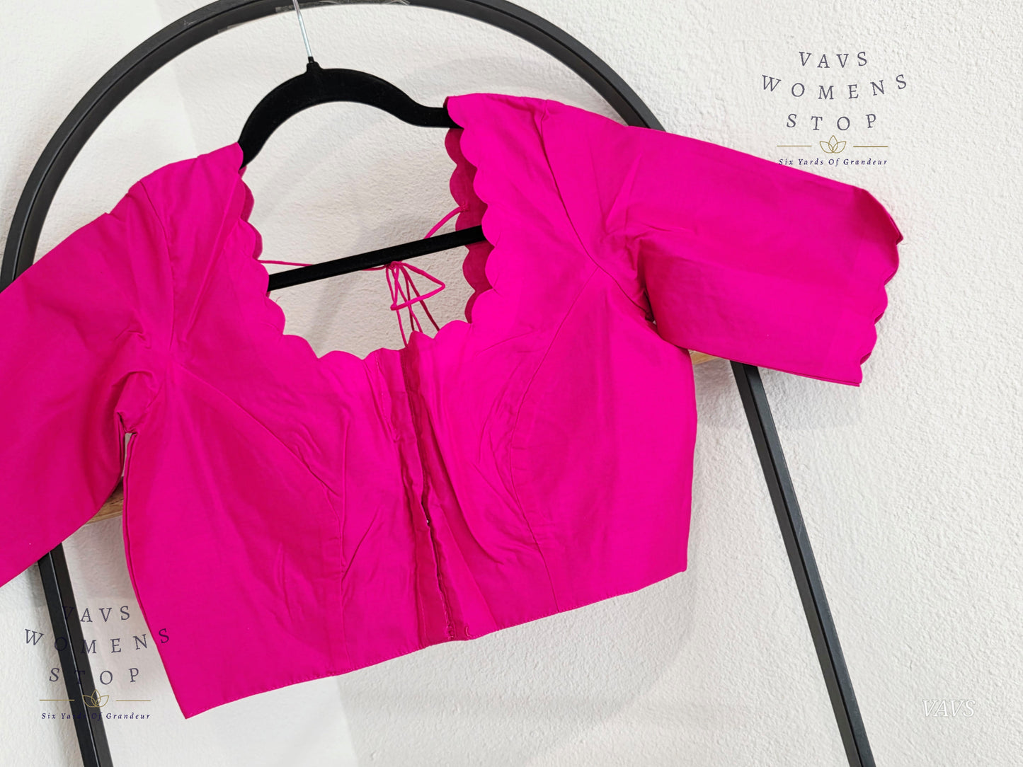 Rani Pink Plain Jasmin Silk Stitched Blouse