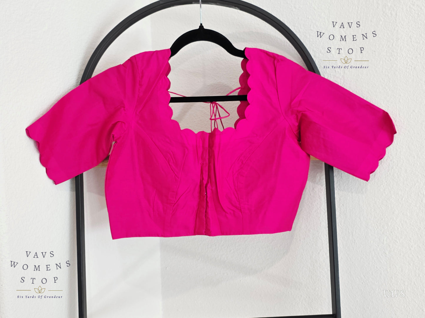 Rani Pink Plain Jasmin Silk Stitched Blouse