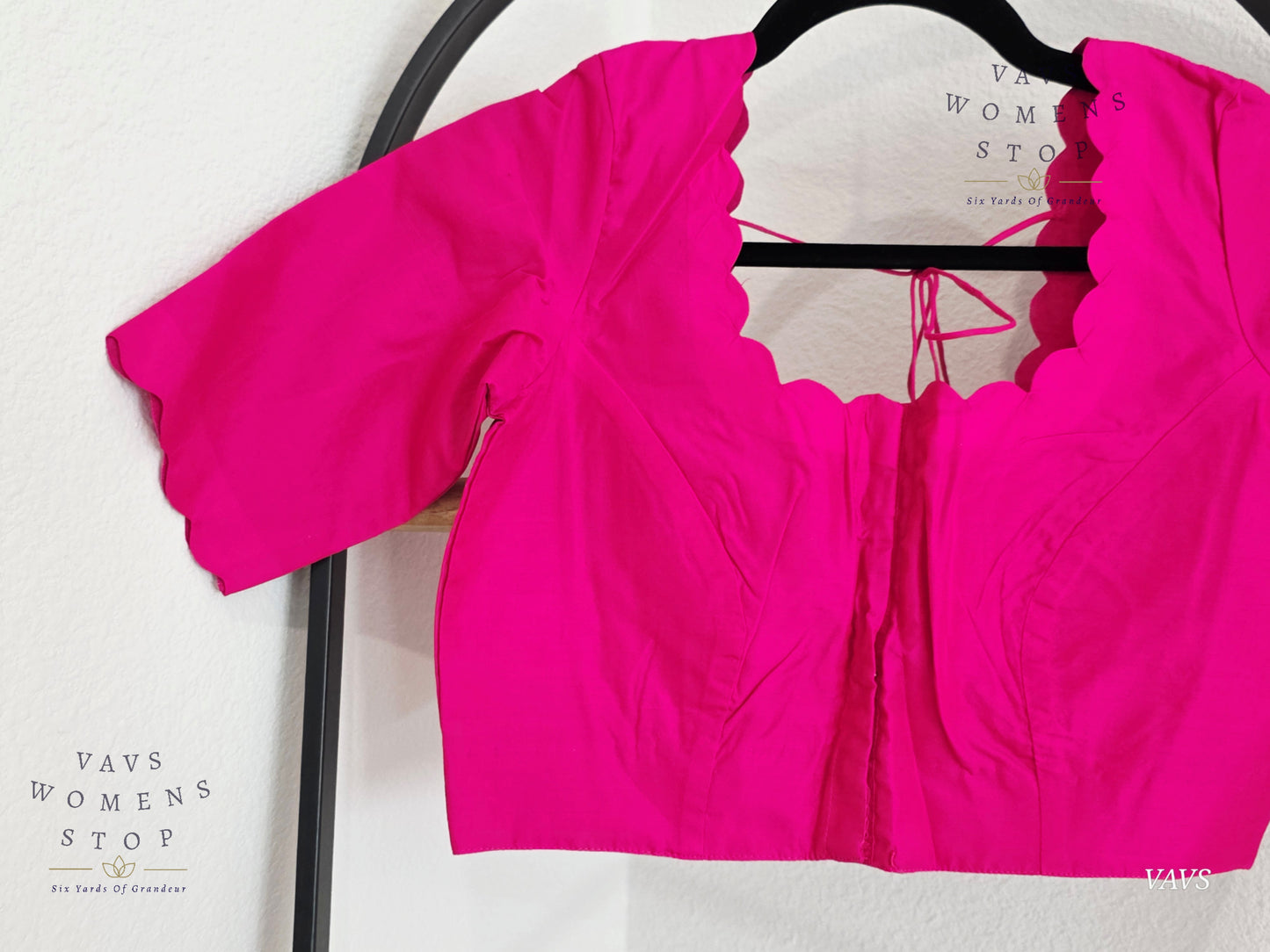 Rani Pink Plain Jasmin Silk Stitched Blouse