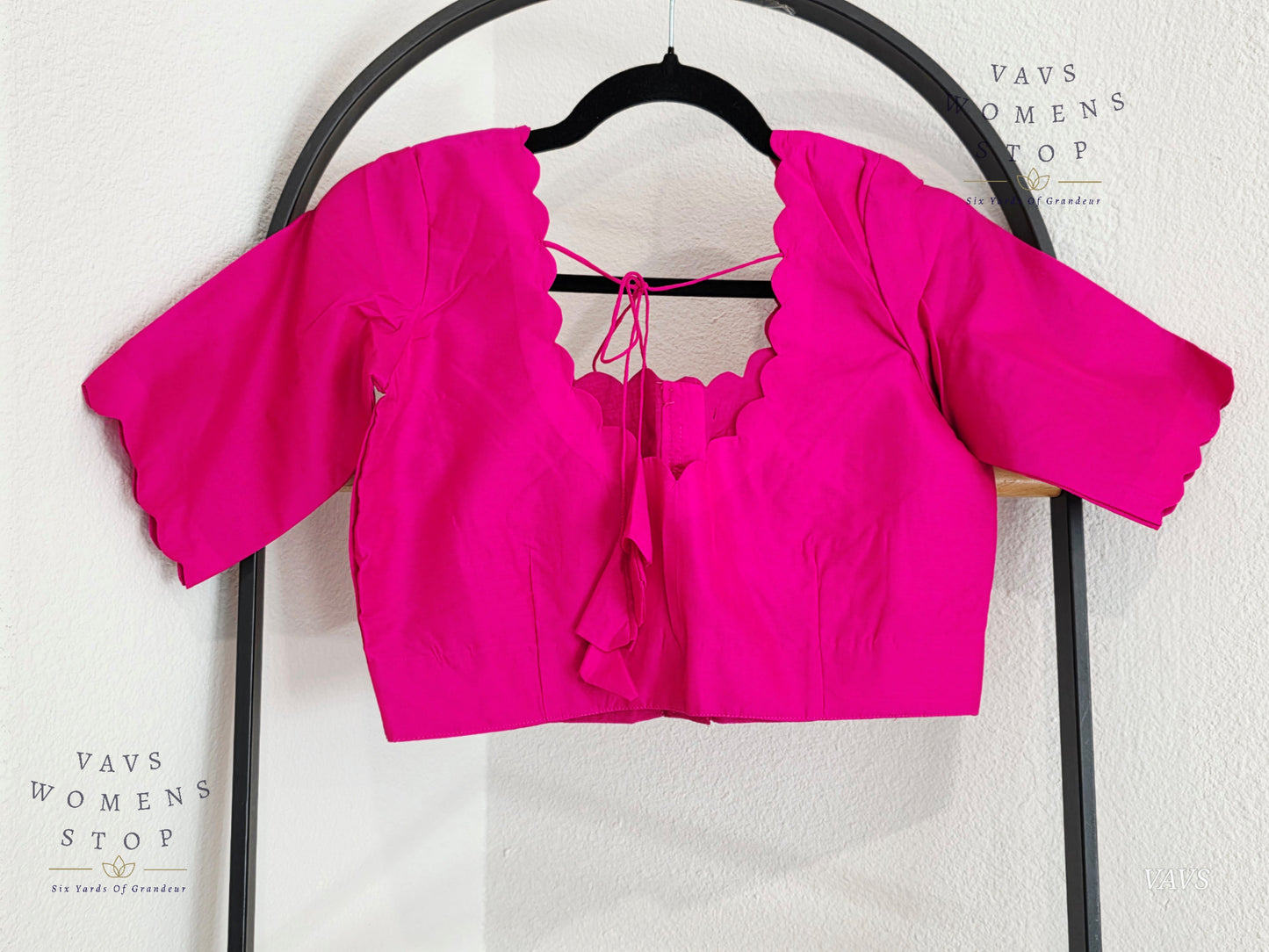 Rani Pink Plain Jasmin Silk Stitched Blouse