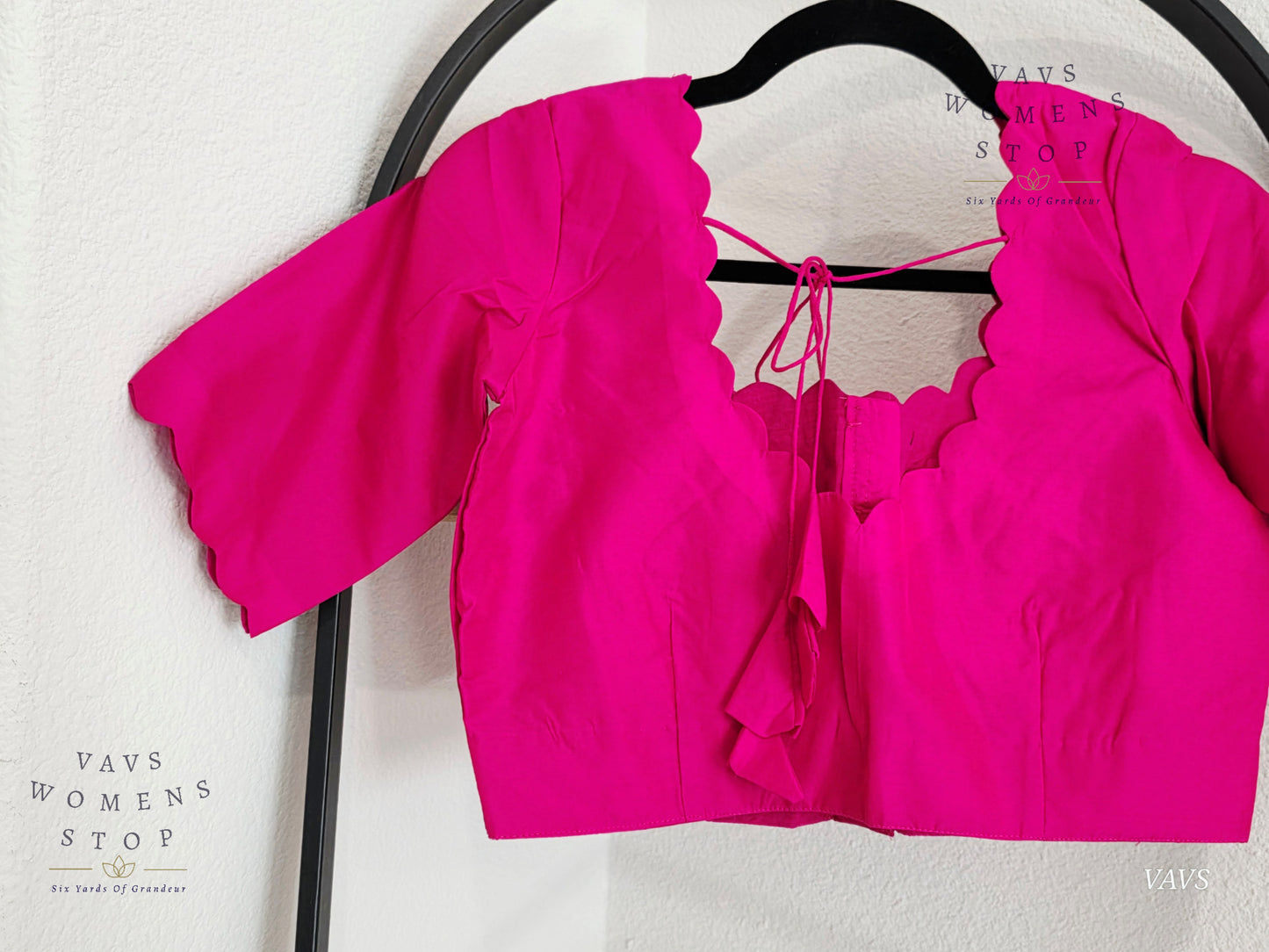 Rani Pink Plain Jasmin Silk Stitched Blouse