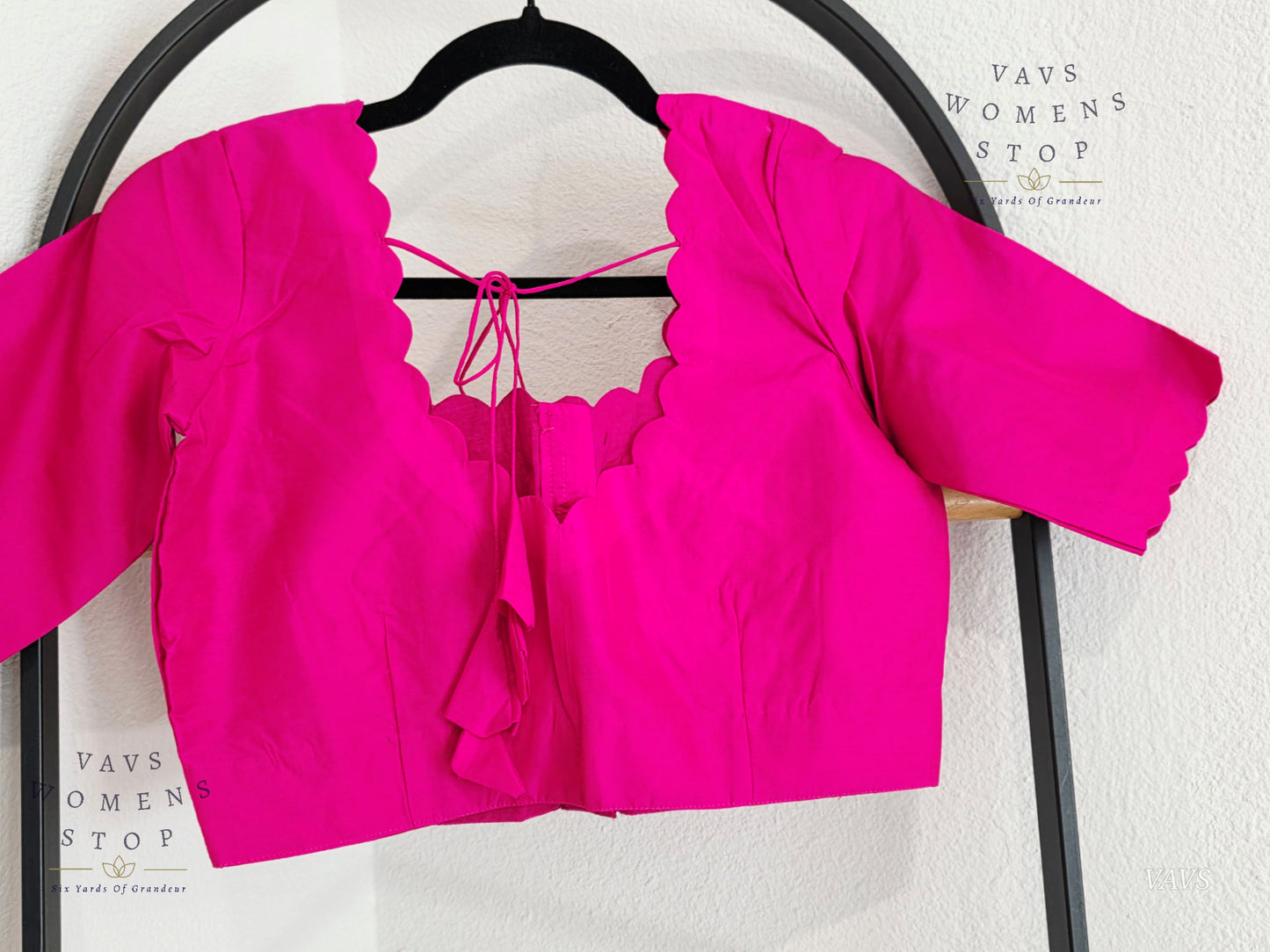 Rani Pink Plain Jasmin Silk Stitched Blouse