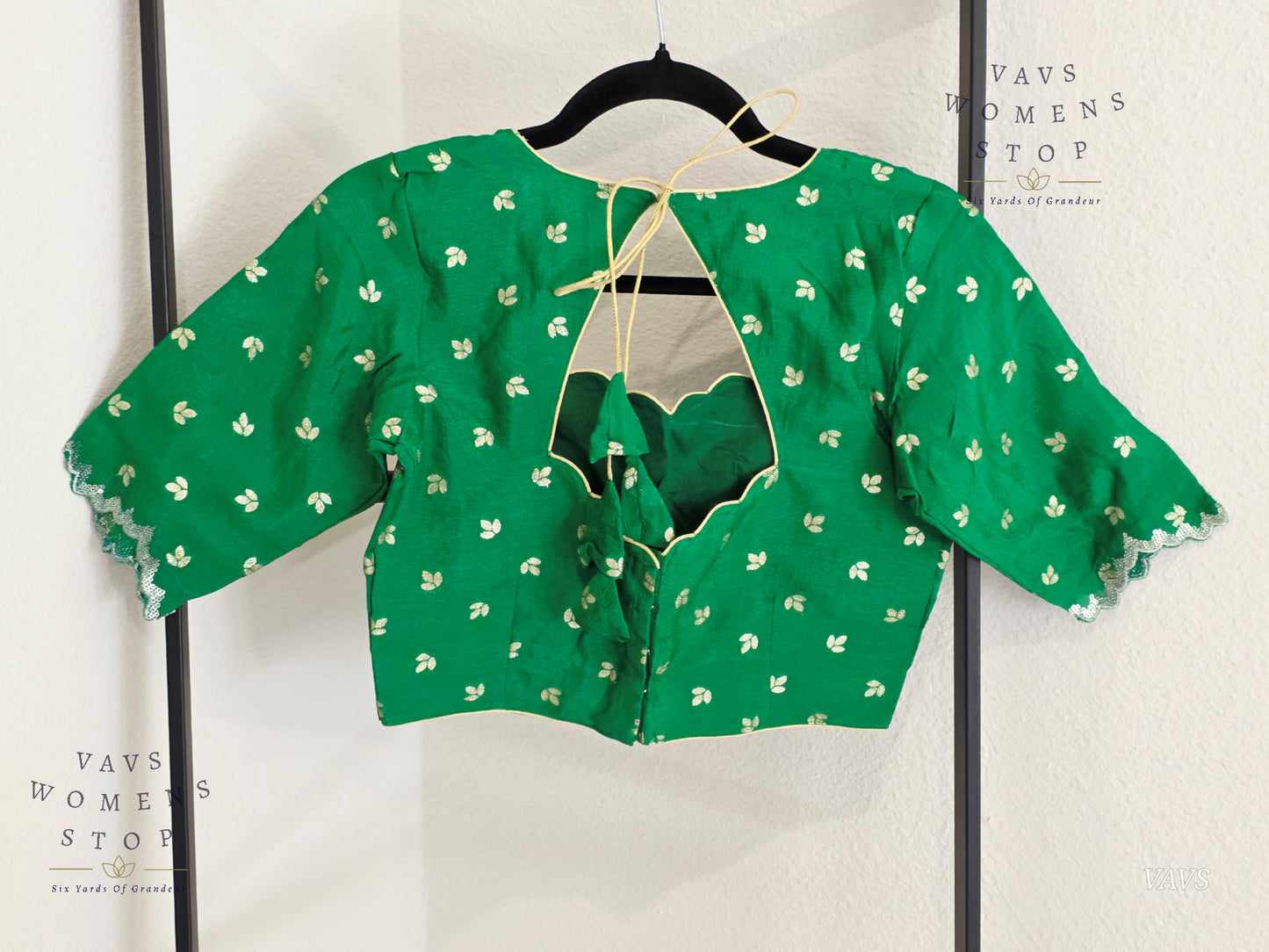 Green Munga Crepe Silk Stitched Blouse