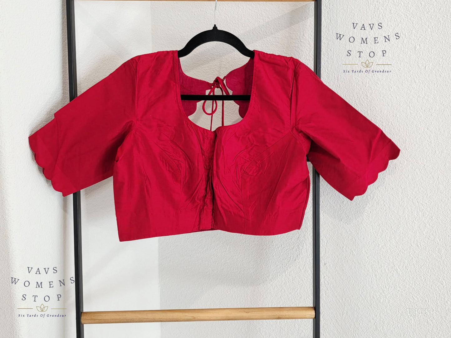 Maroon Red Plain Jasmin Silk Stitched Blouse