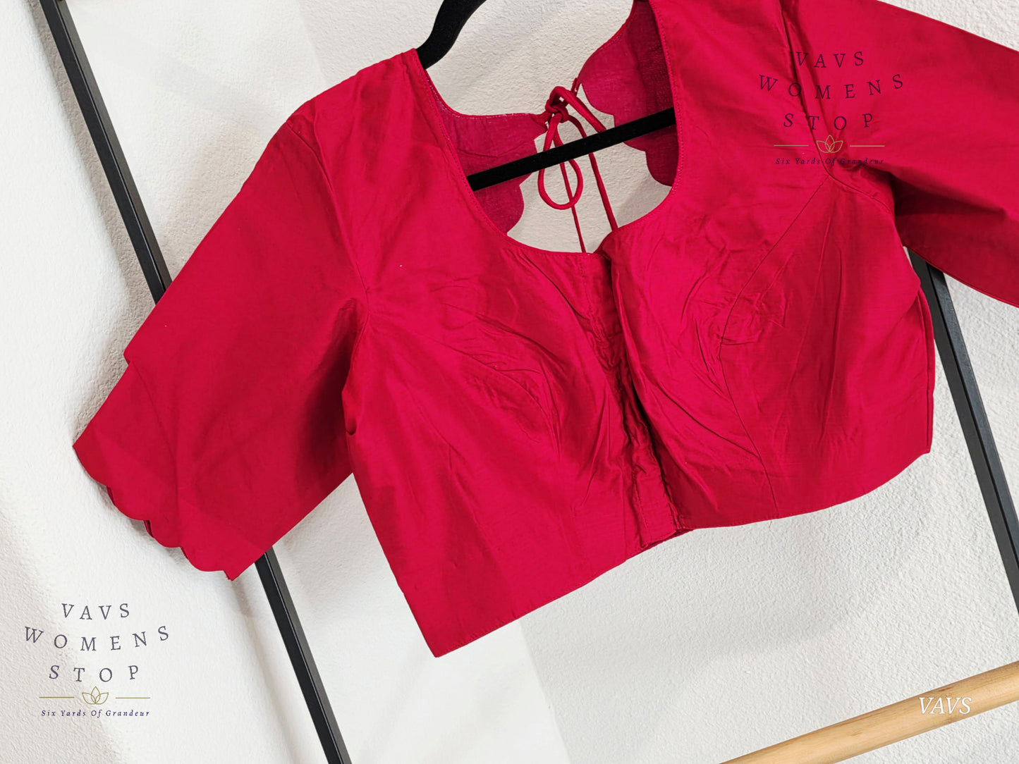 Maroon Red Plain Jasmin Silk Stitched Blouse