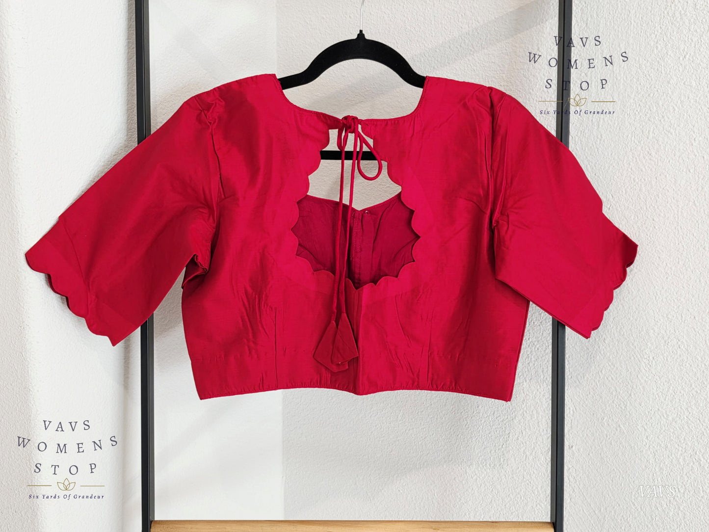 Maroon Red Plain Jasmin Silk Stitched Blouse