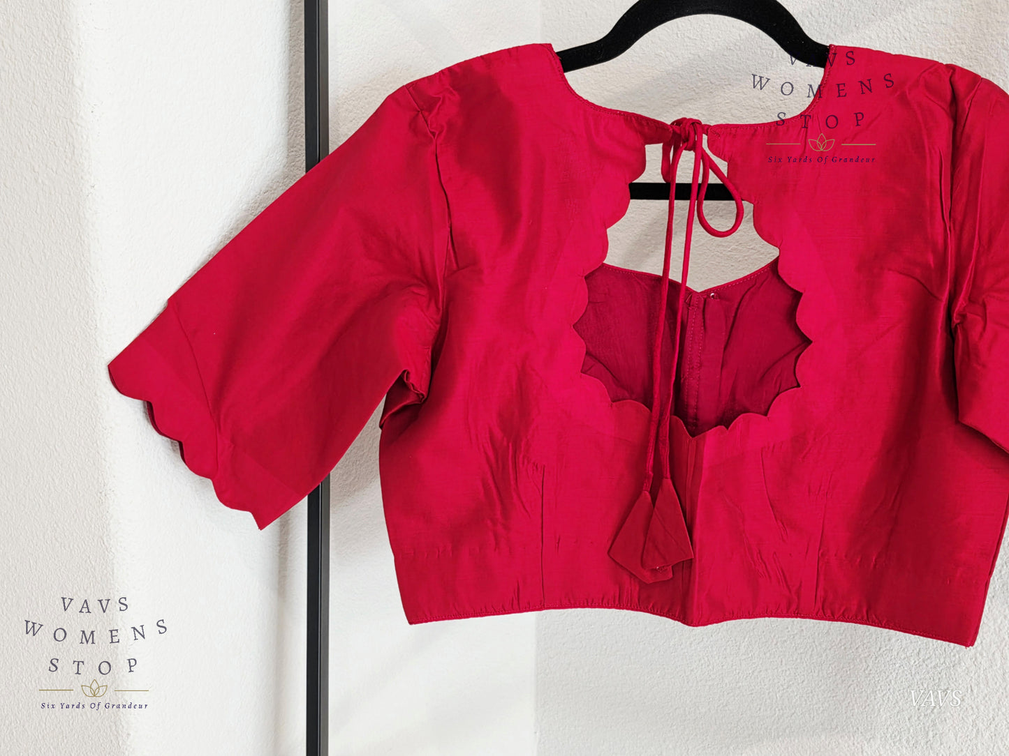 Maroon Red Plain Jasmin Silk Stitched Blouse