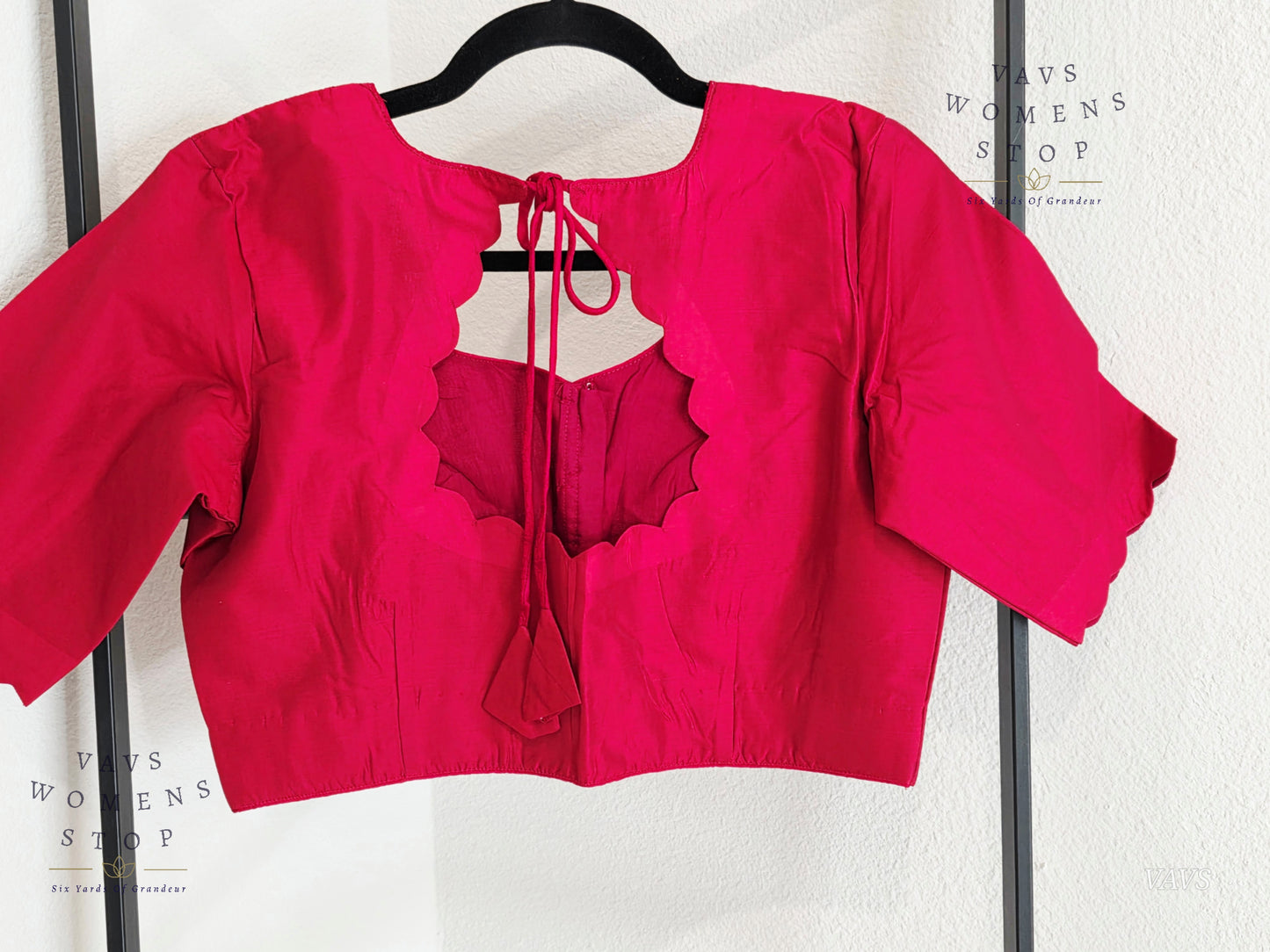 Maroon Red Plain Jasmin Silk Stitched Blouse