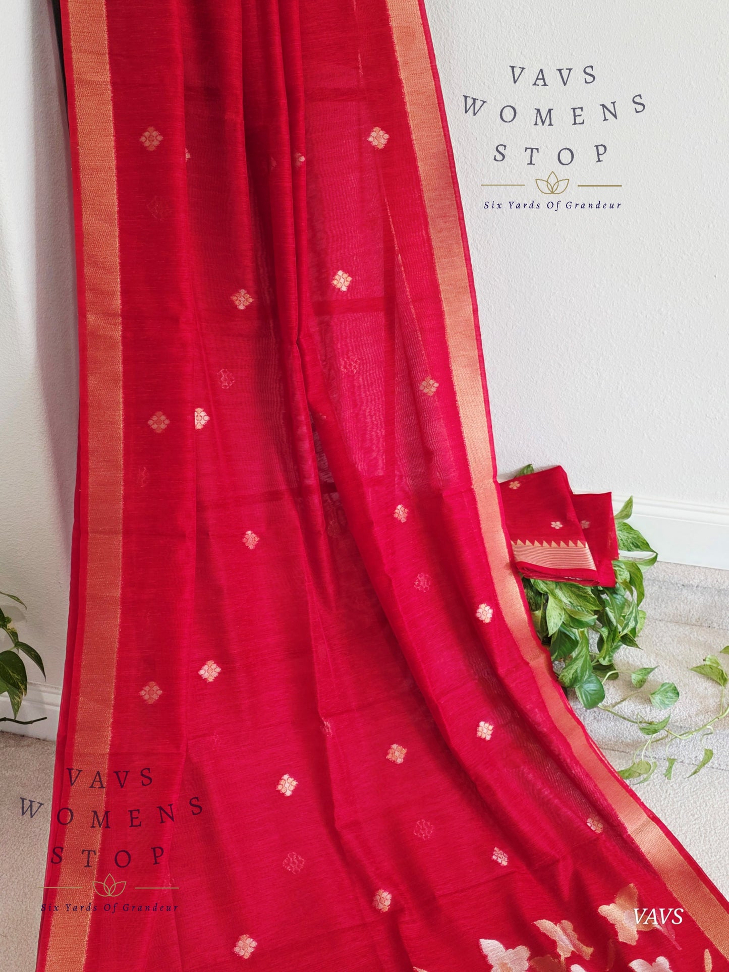 Red Shade Semi Matka Silk Jamdani Saree