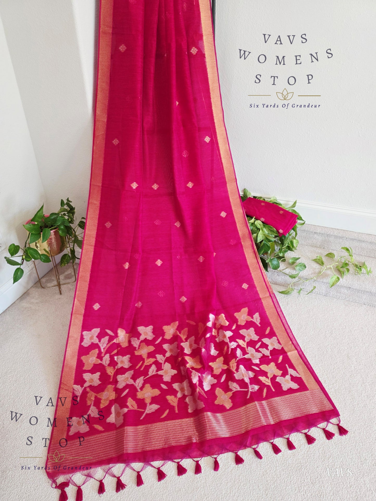 Pink Shade Semi Matka Silk Jamdani Saree