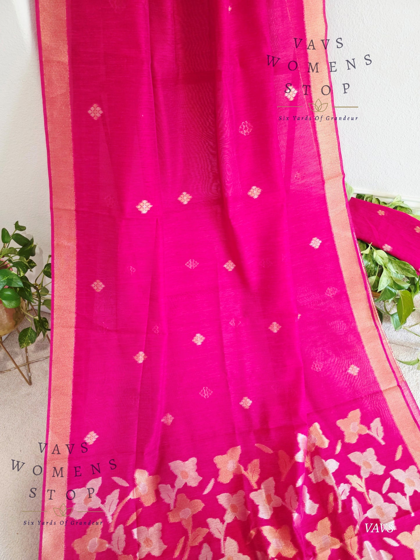 Pink Shade Semi Matka Silk Jamdani Saree
