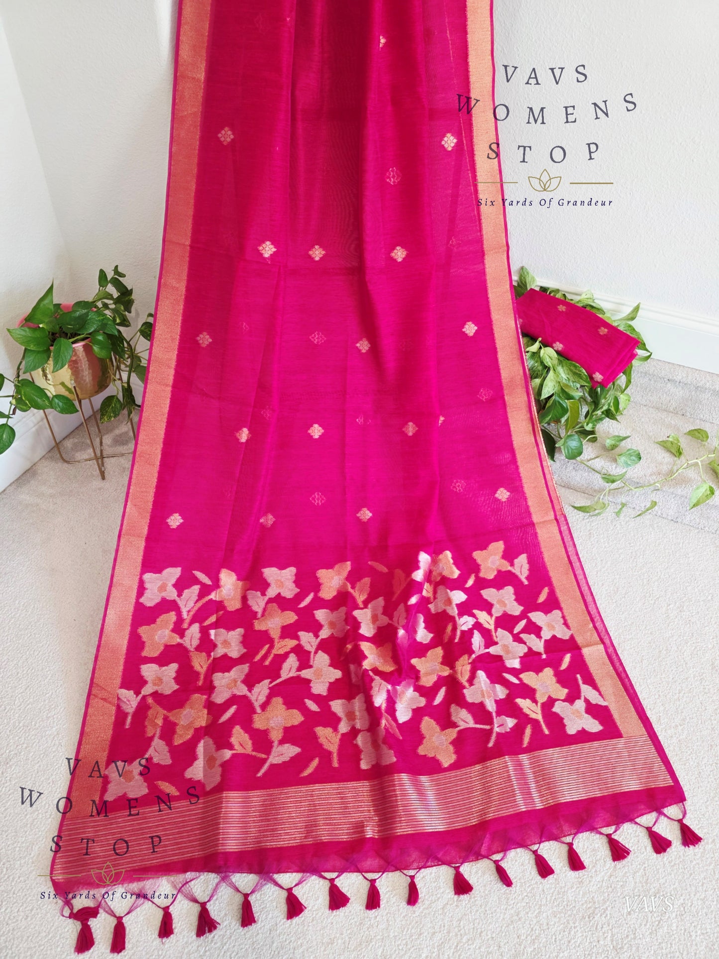 Pink Shade Semi Matka Silk Jamdani Saree