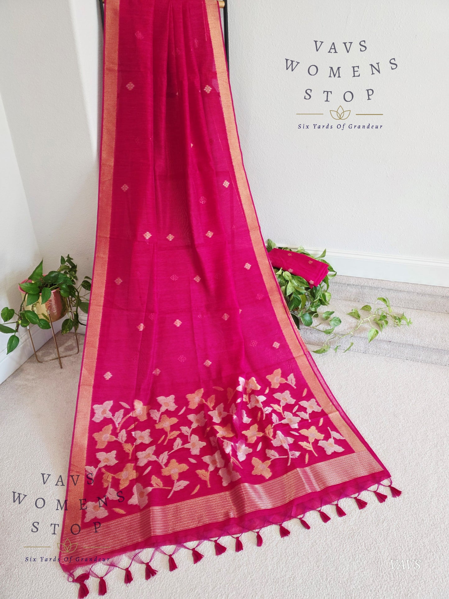 Pink Shade Semi Matka Silk Jamdani Saree