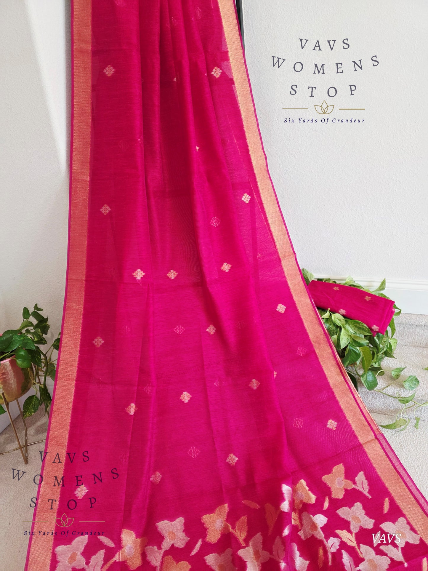 Pink Shade Semi Matka Silk Jamdani Saree