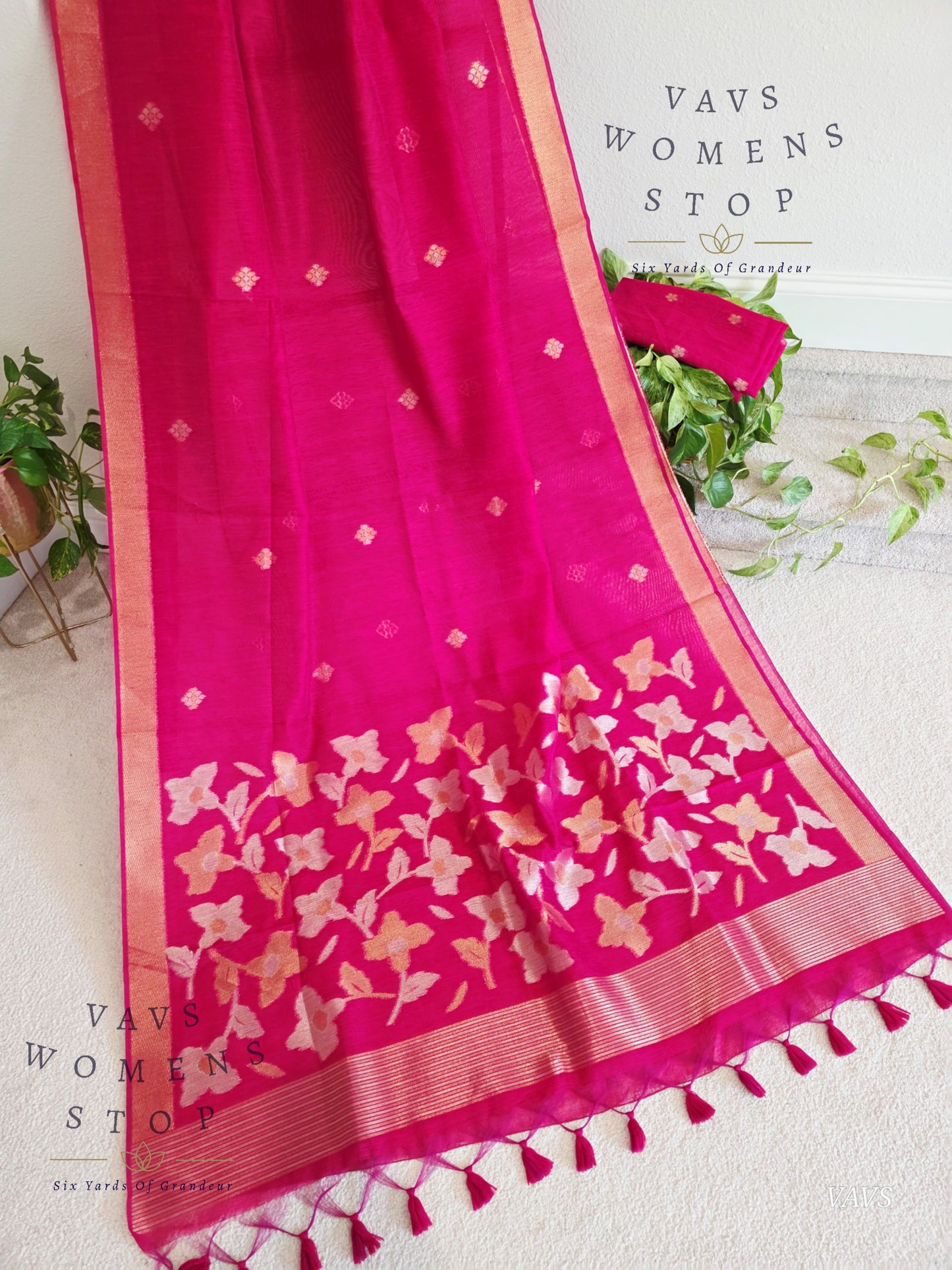 Pink Shade Semi Matka Silk Jamdani Saree