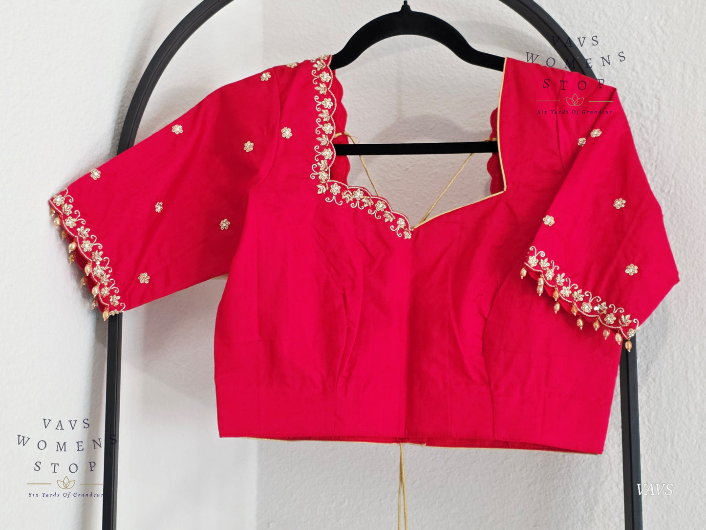 Red Maggam Blouse
