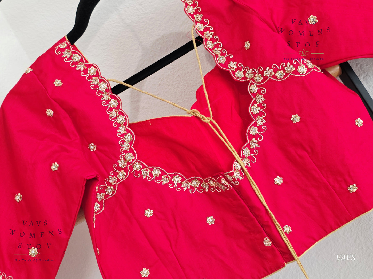 Red Maggam Blouse