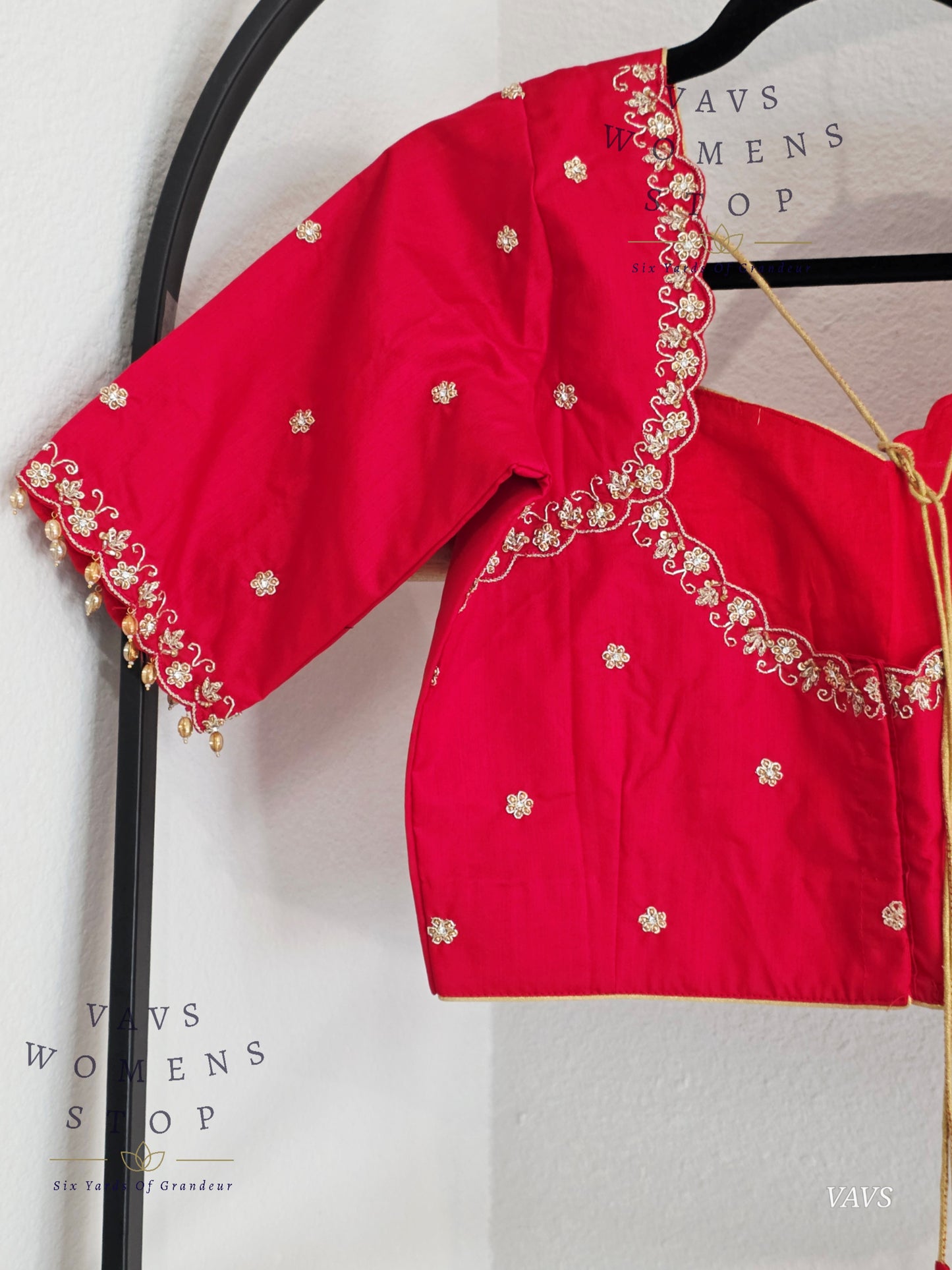 Red Maggam Blouse
