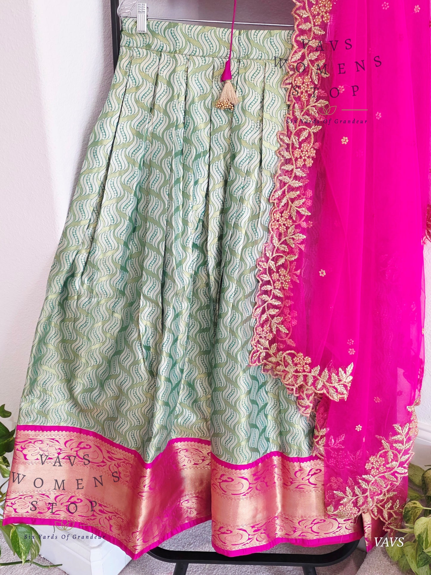 Semi Kanchi Half Saree Set – Traditional South Indian Lehenga for Women | Bridal & Festive Wear |