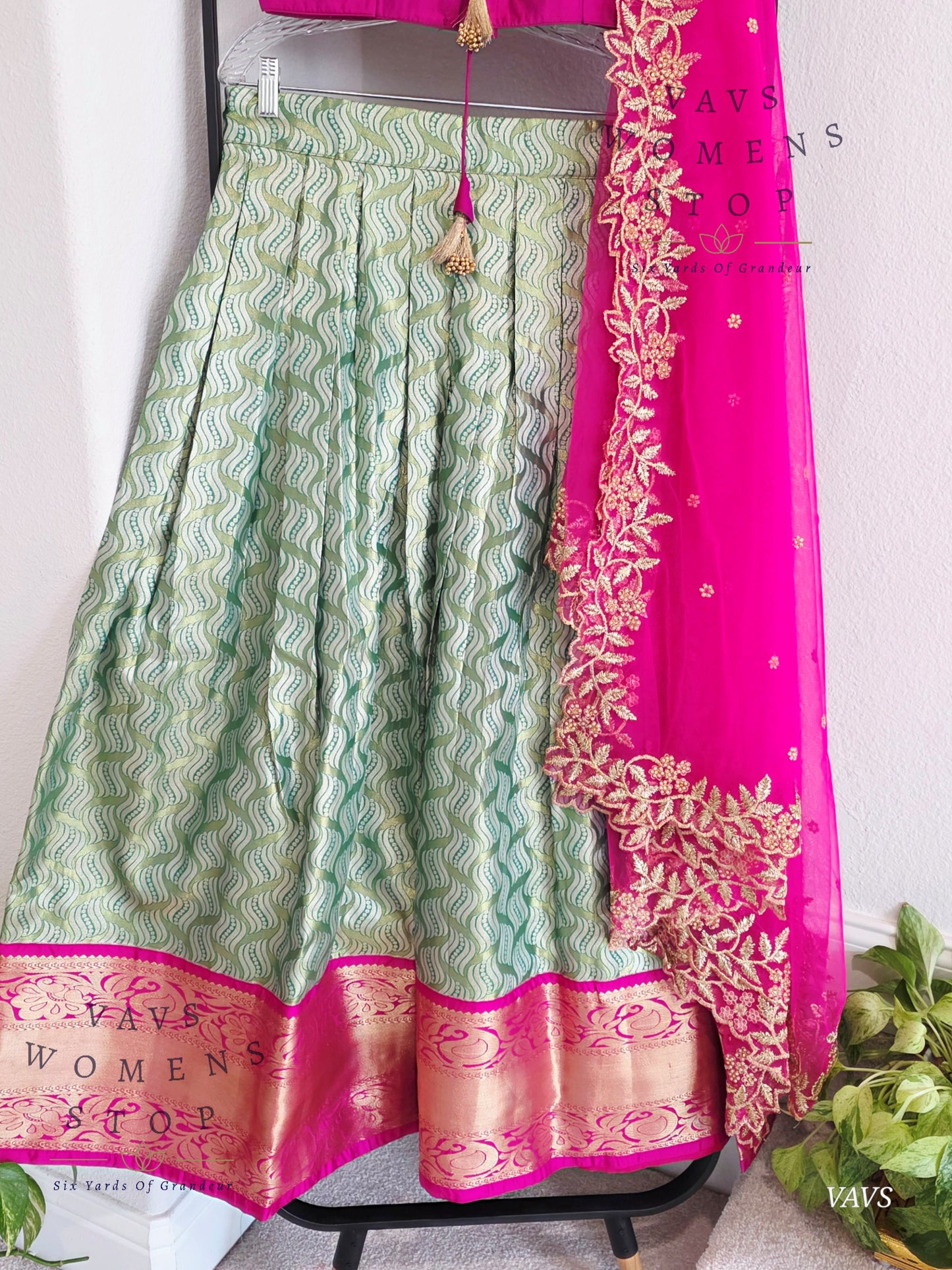 Semi Kanchi Half Saree Set – Traditional South Indian Lehenga for Women | Bridal & Festive Wear |