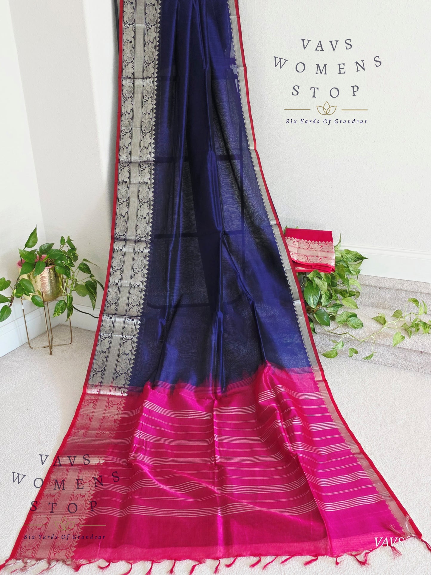 Mangalagiri Pattu Silk Cotton Saree with Kanchi Border