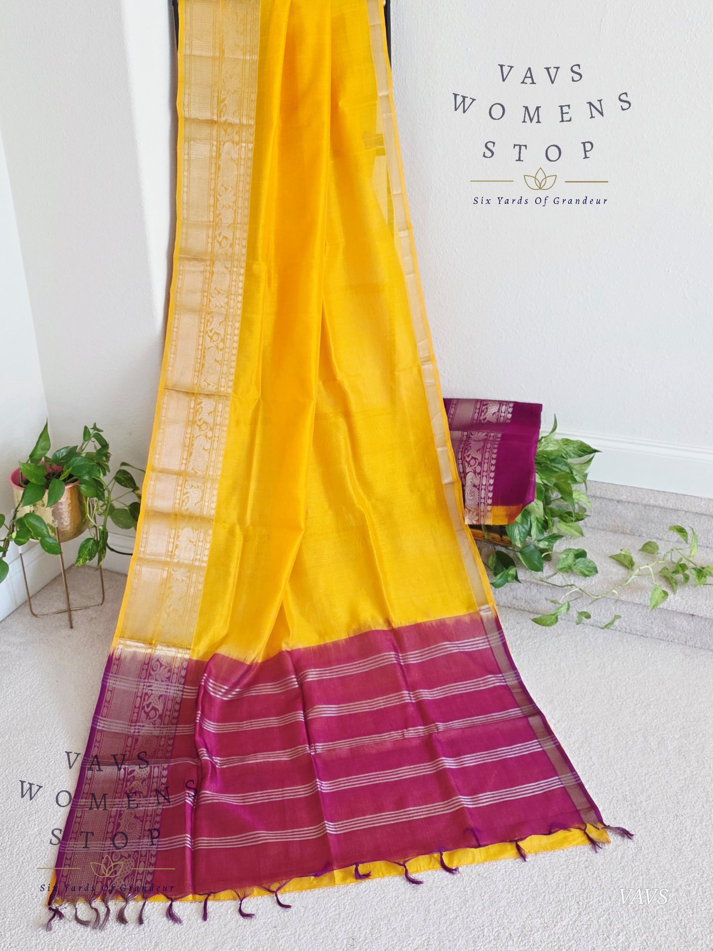 Mangalagiri Pattu Silk Cotton Saree with Kanchi Border | Lightweight & Transparent | Ready to Ship from Texas |  | 