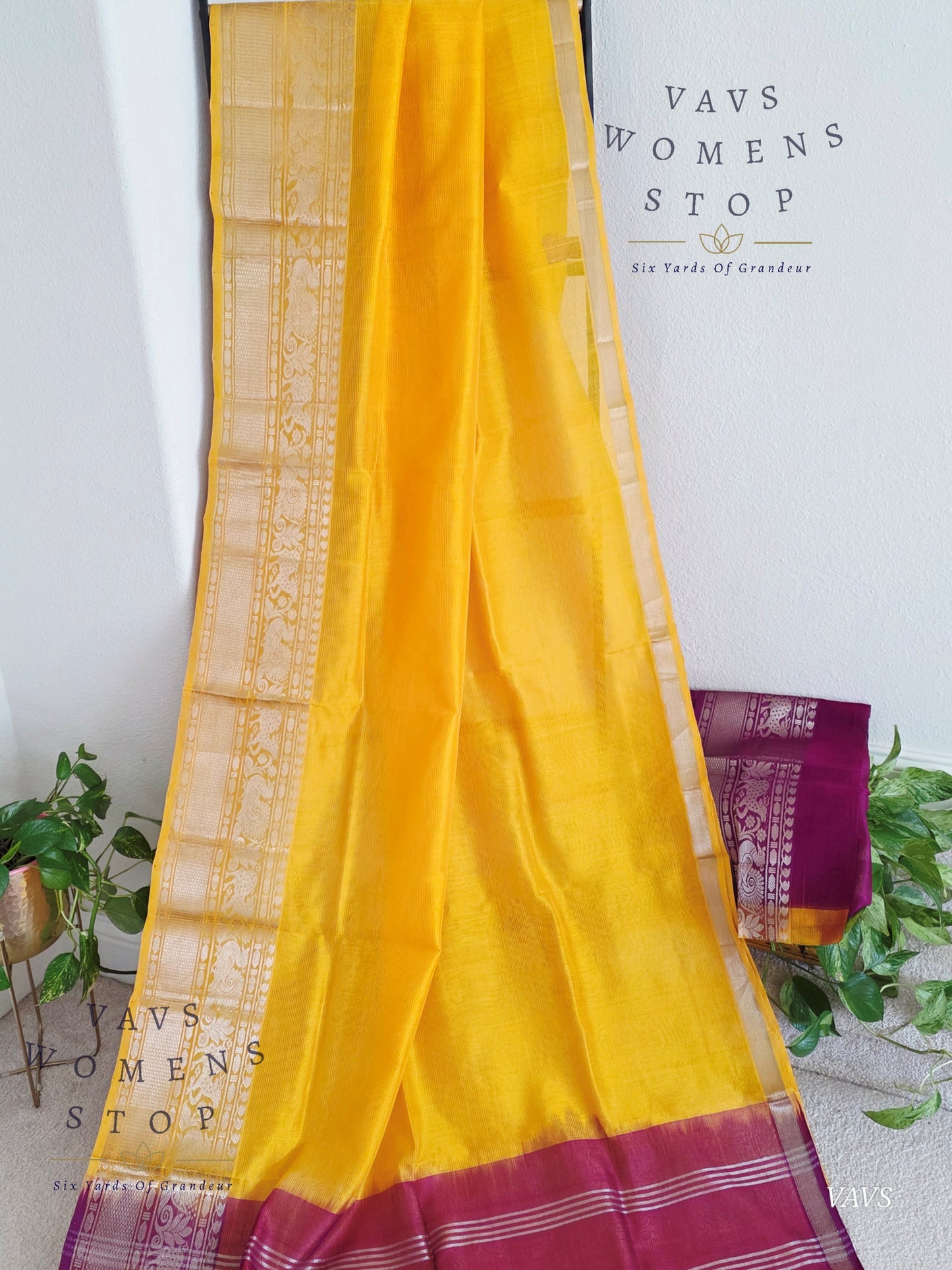 Mangalagiri Pattu Silk Cotton Saree with Kanchi Border
