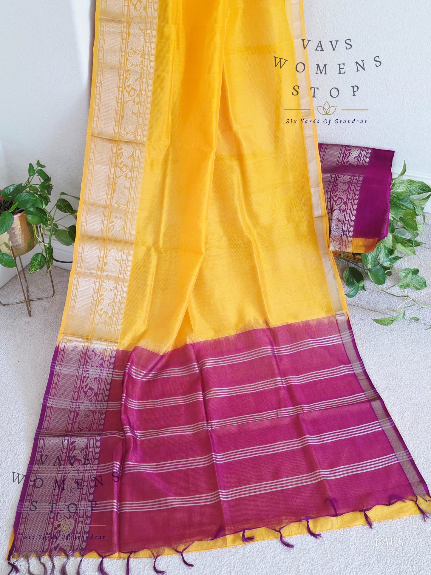 Mangalagiri Pattu Silk Cotton Saree with Kanchi Border