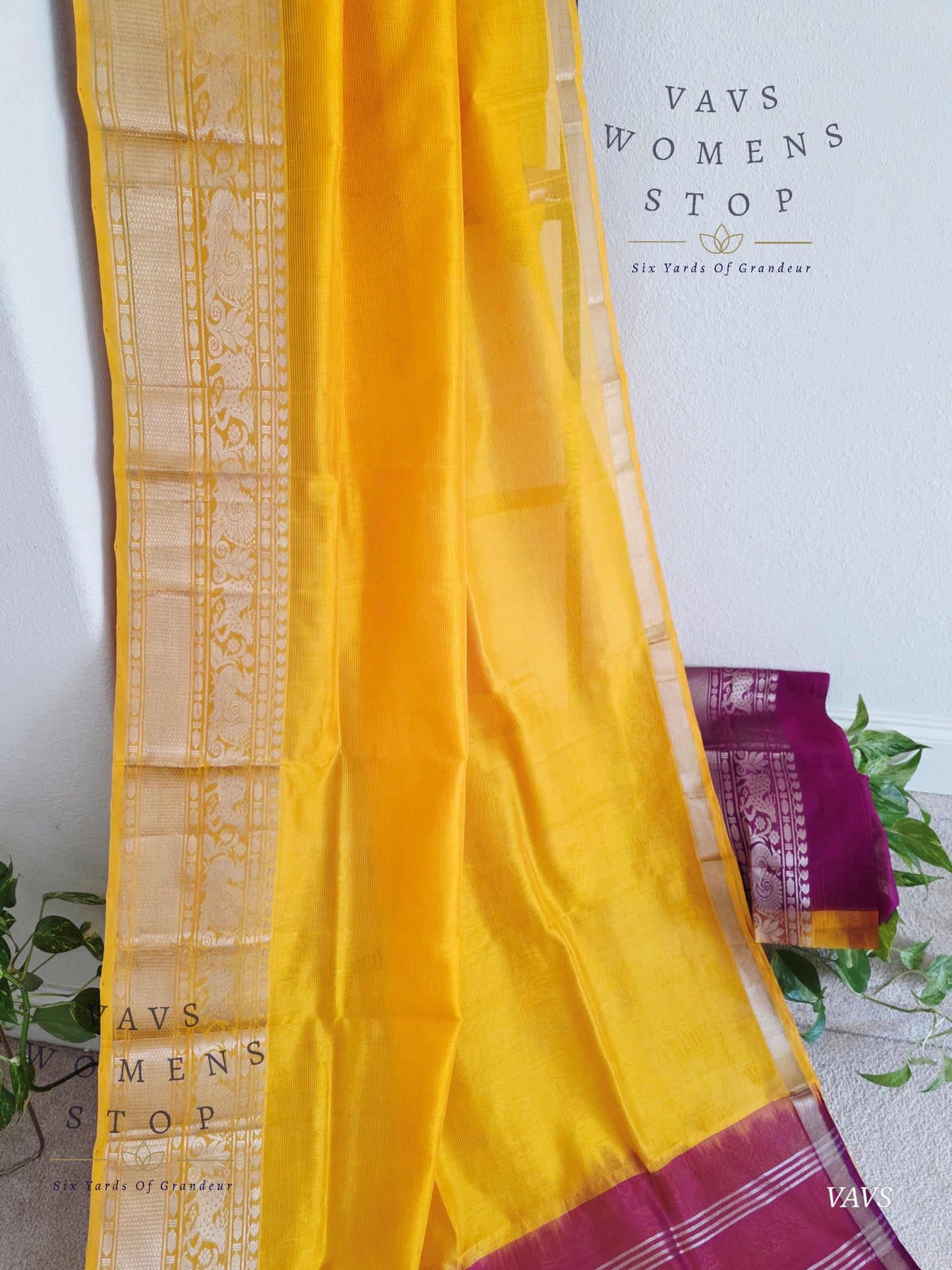 Mangalagiri Pattu Silk Cotton Saree with Kanchi Border