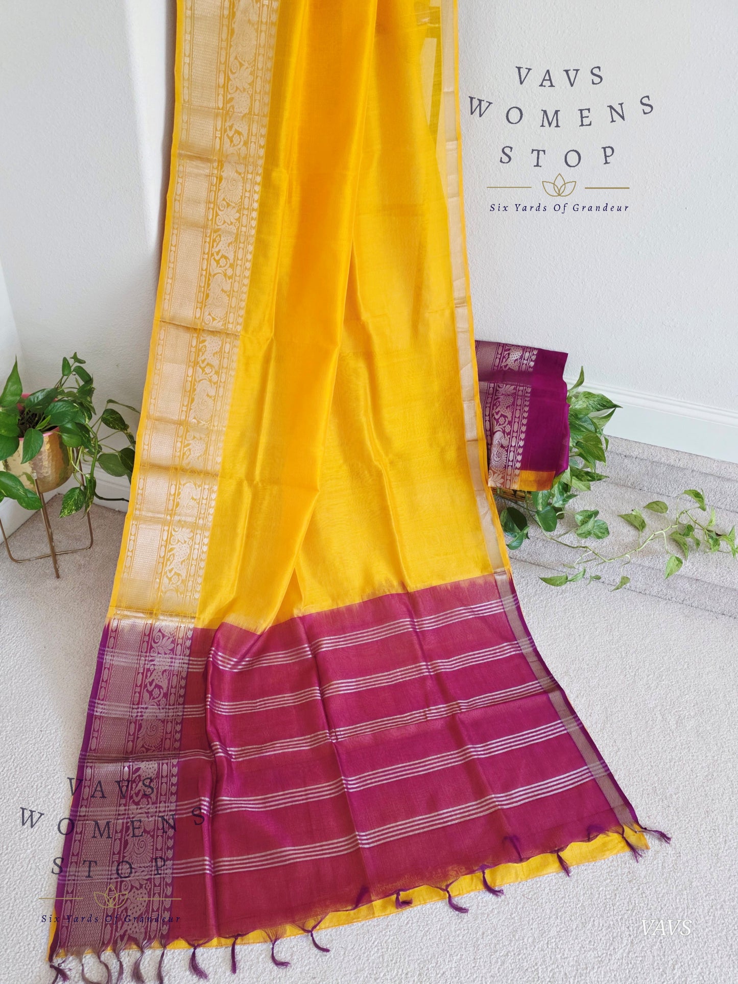 Mangalagiri Pattu Silk Cotton Saree with Kanchi Border