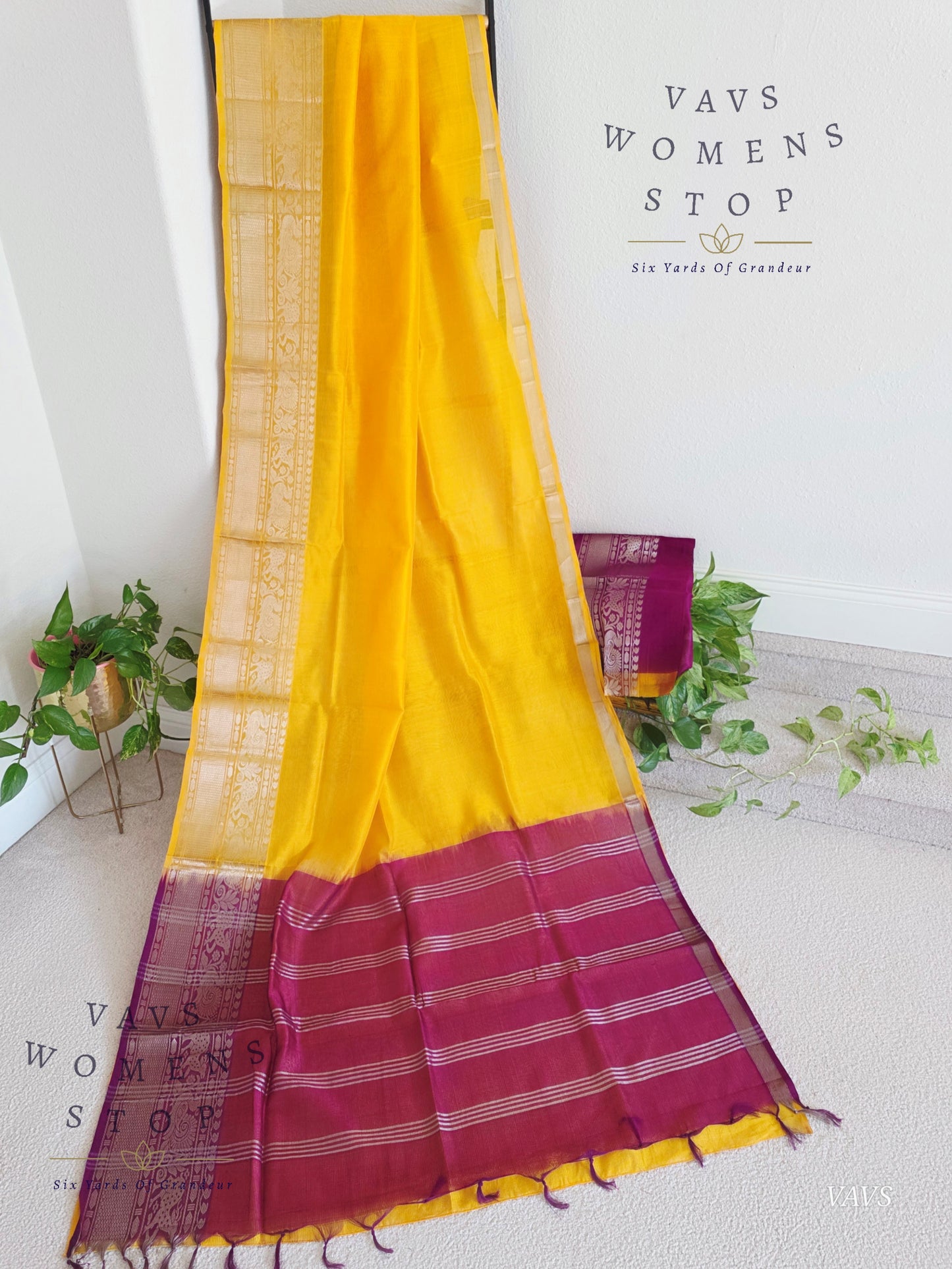 Mangalagiri Pattu Silk Cotton Saree with Kanchi Border