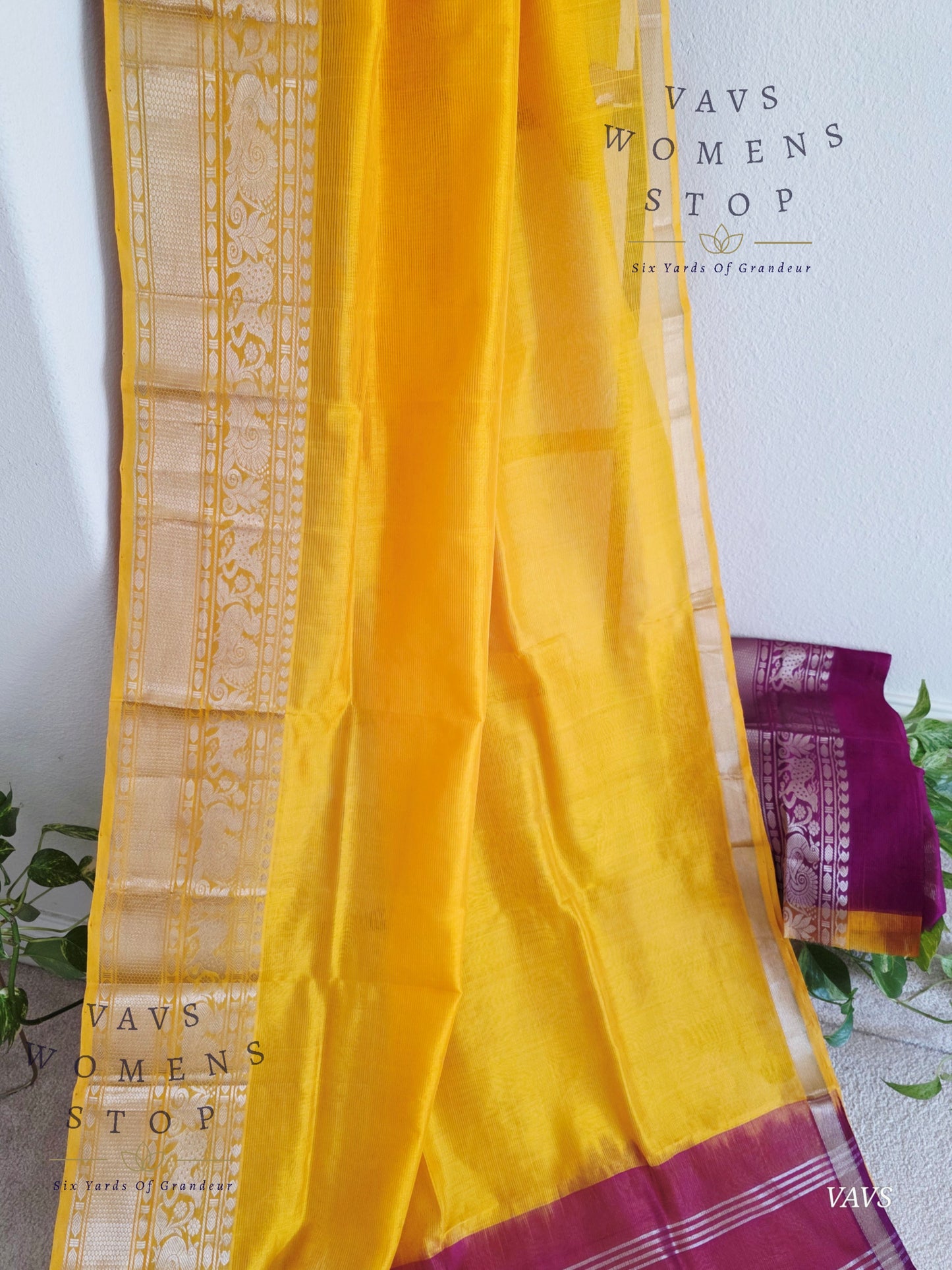 Mangalagiri Pattu Silk Cotton Saree with Kanchi Border