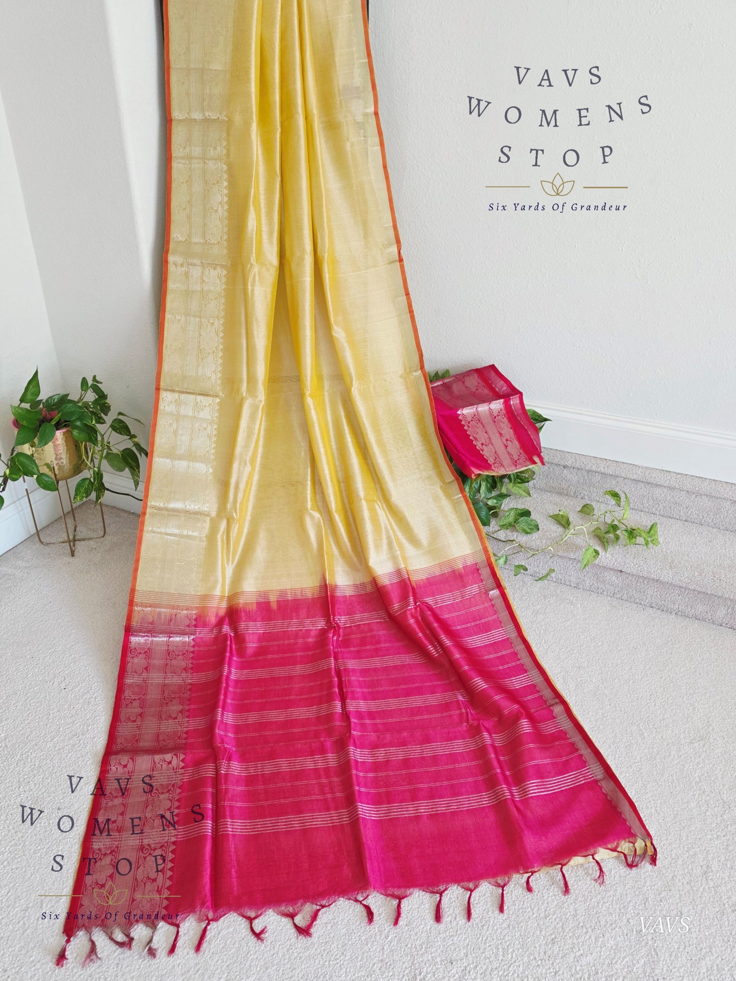 Mangalagiri Pattu Silk Cotton Saree with Kanchi Border | Lightweight & Transparent | Ready to Ship from Texas |  | 