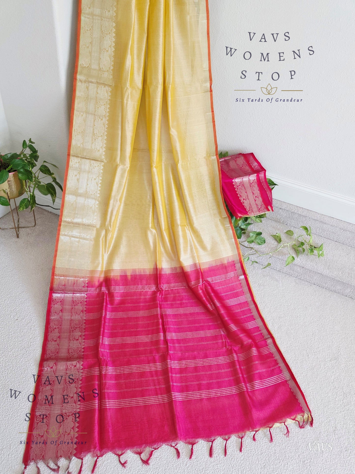 Mangalagiri Pattu Silk Cotton Saree with Kanchi Border