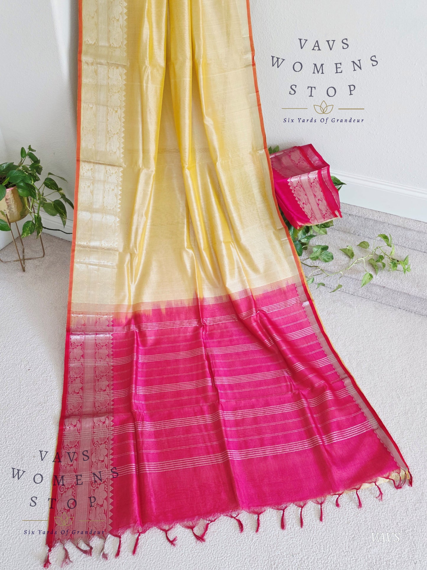 Mangalagiri Pattu Silk Cotton Saree with Kanchi Border