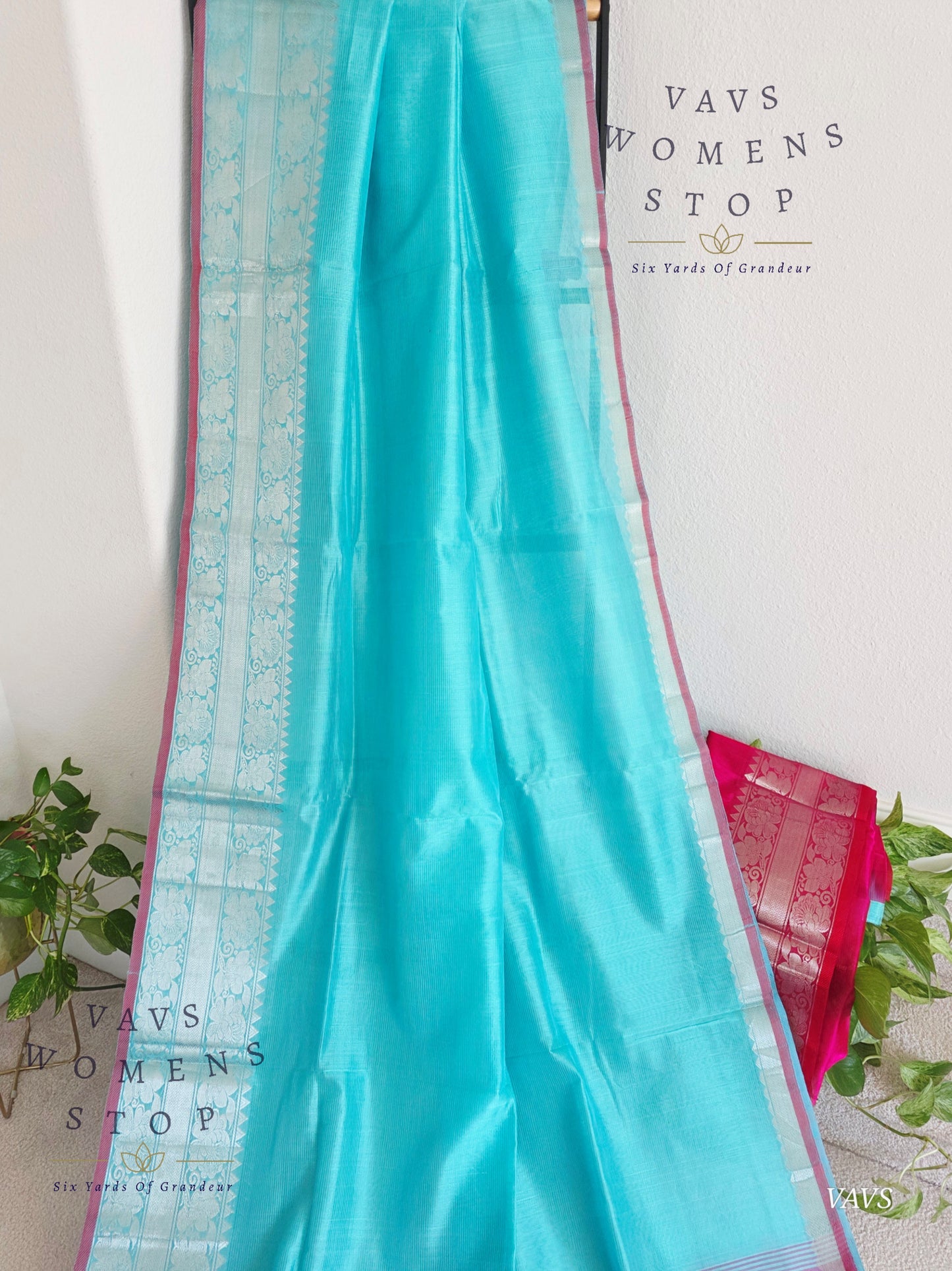 Mangalagiri Pattu Silk Cotton Saree with Kanchi Border