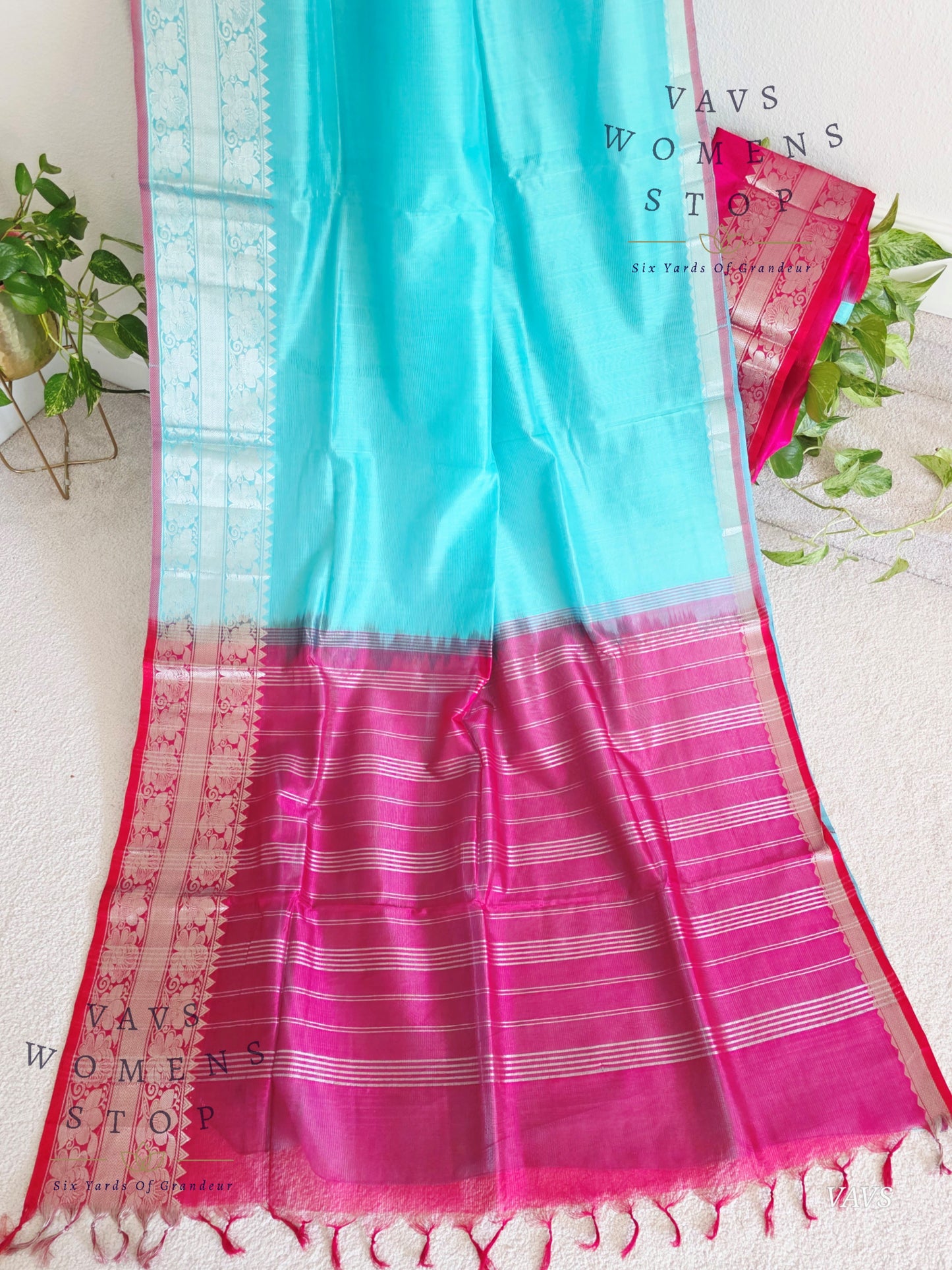 Mangalagiri Pattu Silk Cotton Saree with Kanchi Border