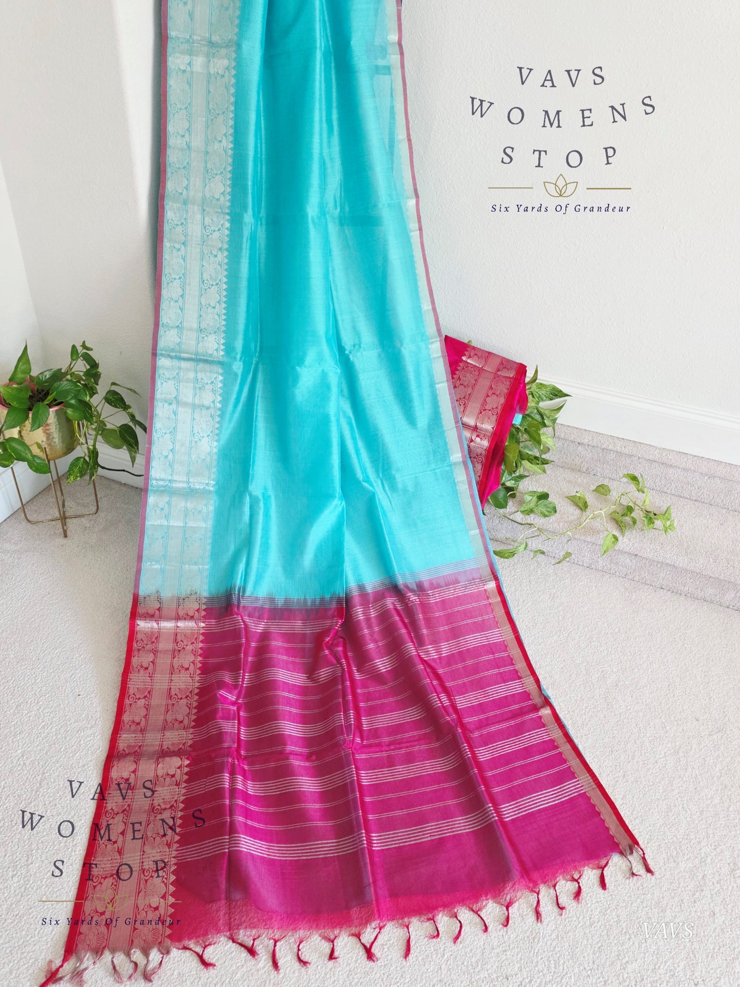 Mangalagiri Pattu Silk Cotton Saree with Kanchi Border