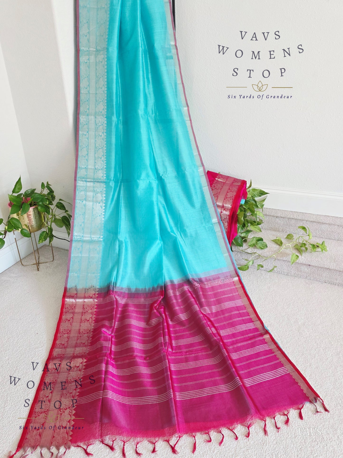 Mangalagiri Pattu Silk Cotton Saree with Kanchi Border