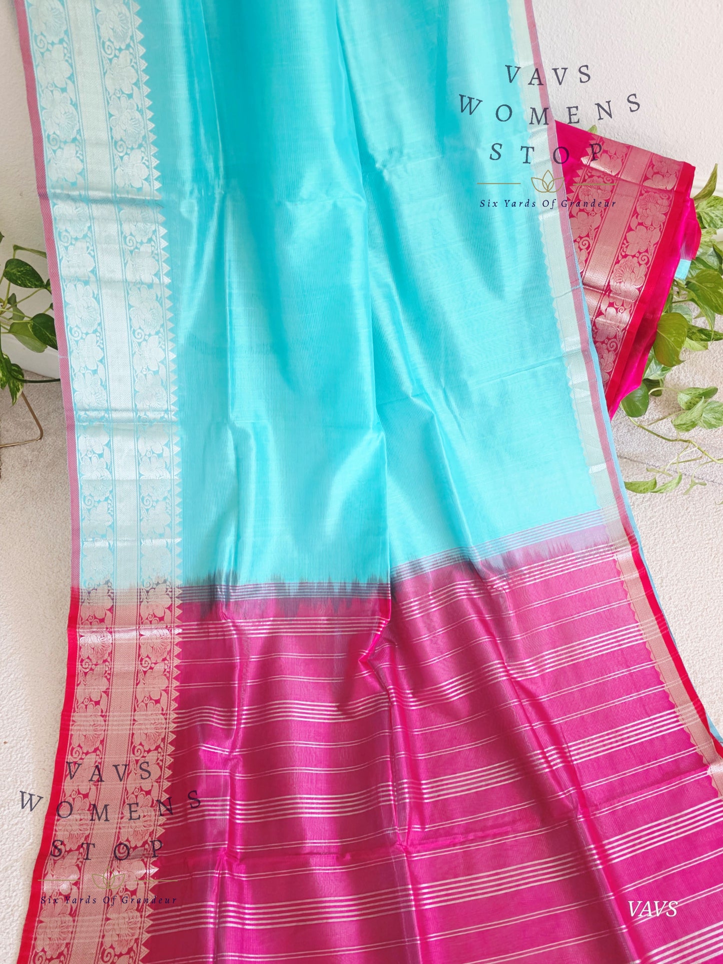 Mangalagiri Pattu Silk Cotton Saree with Kanchi Border