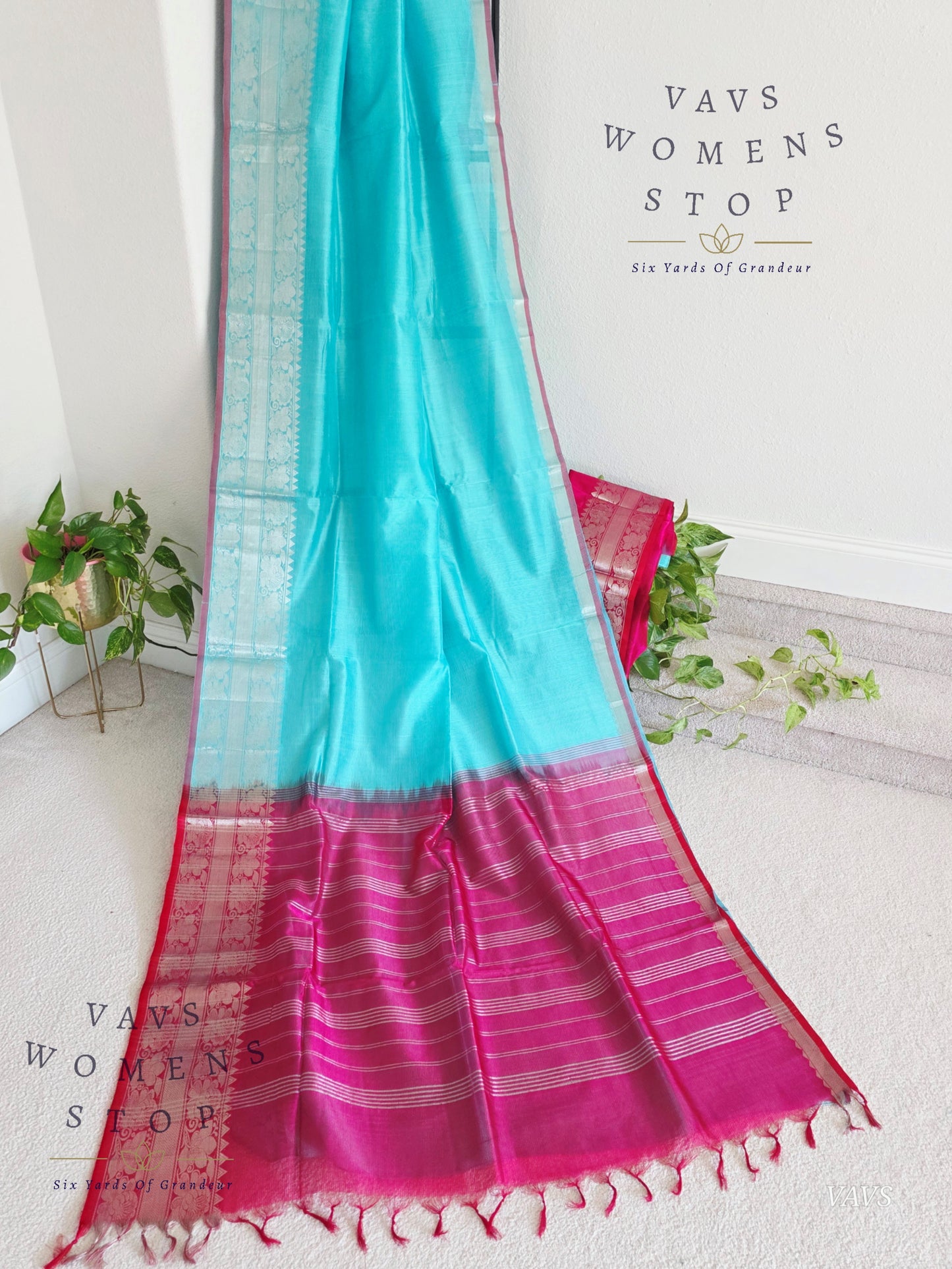 Mangalagiri Pattu Silk Cotton Saree with Kanchi Border