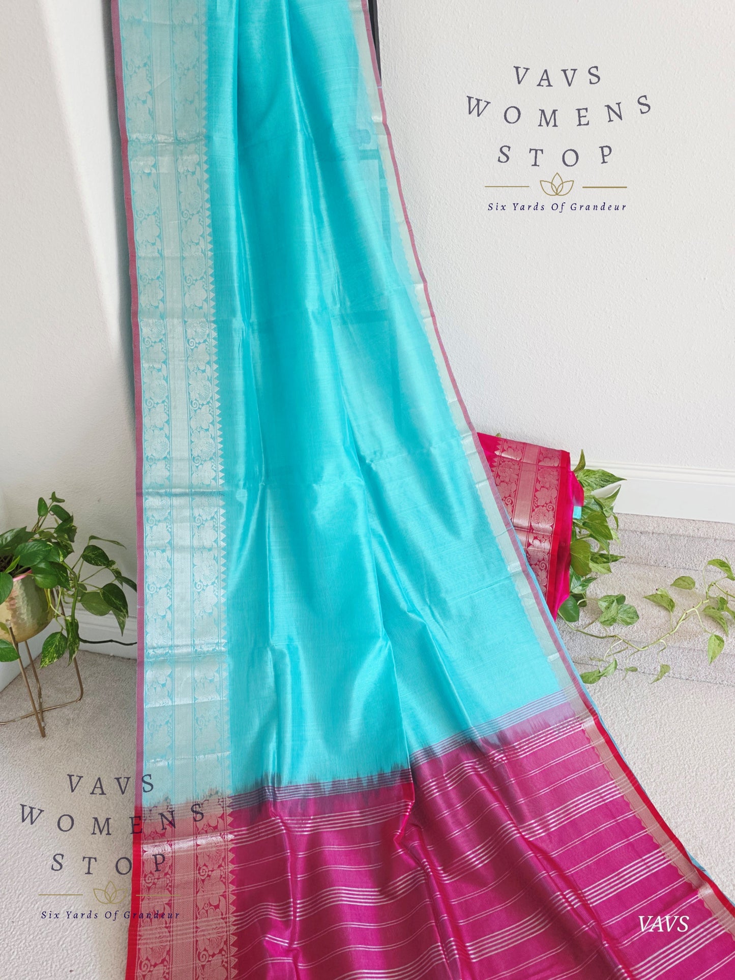 Mangalagiri Pattu Silk Cotton Saree with Kanchi Border