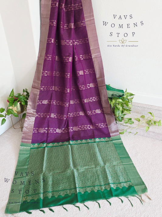 Semi Kanchi Soft Silk Saree with Khaddi Border