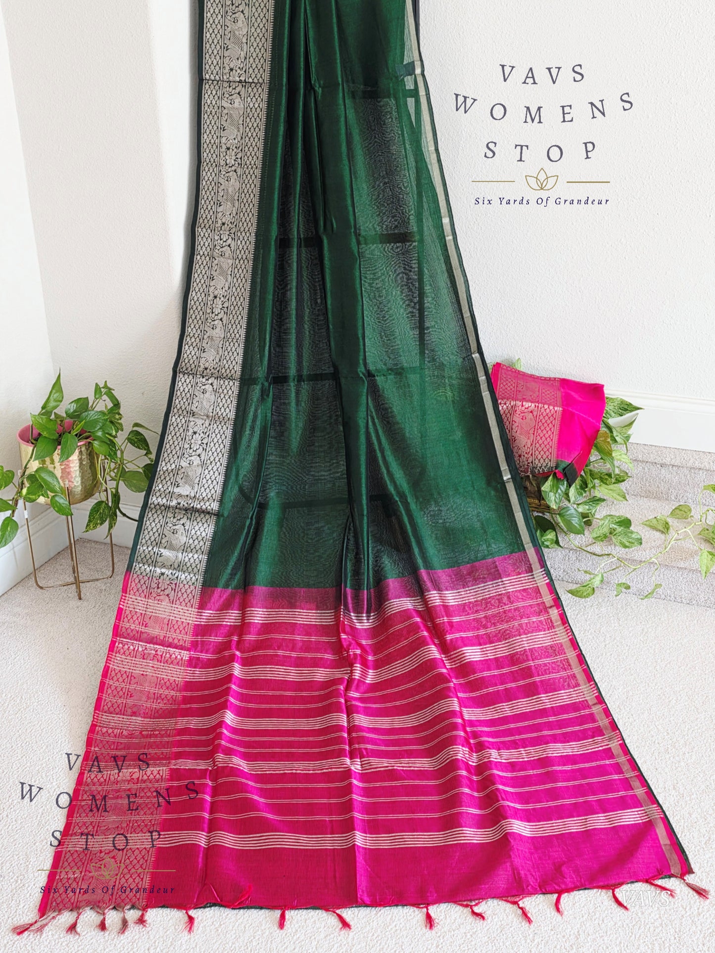 Mangalagiri Pattu Silk Cotton Saree with Kanchi Border