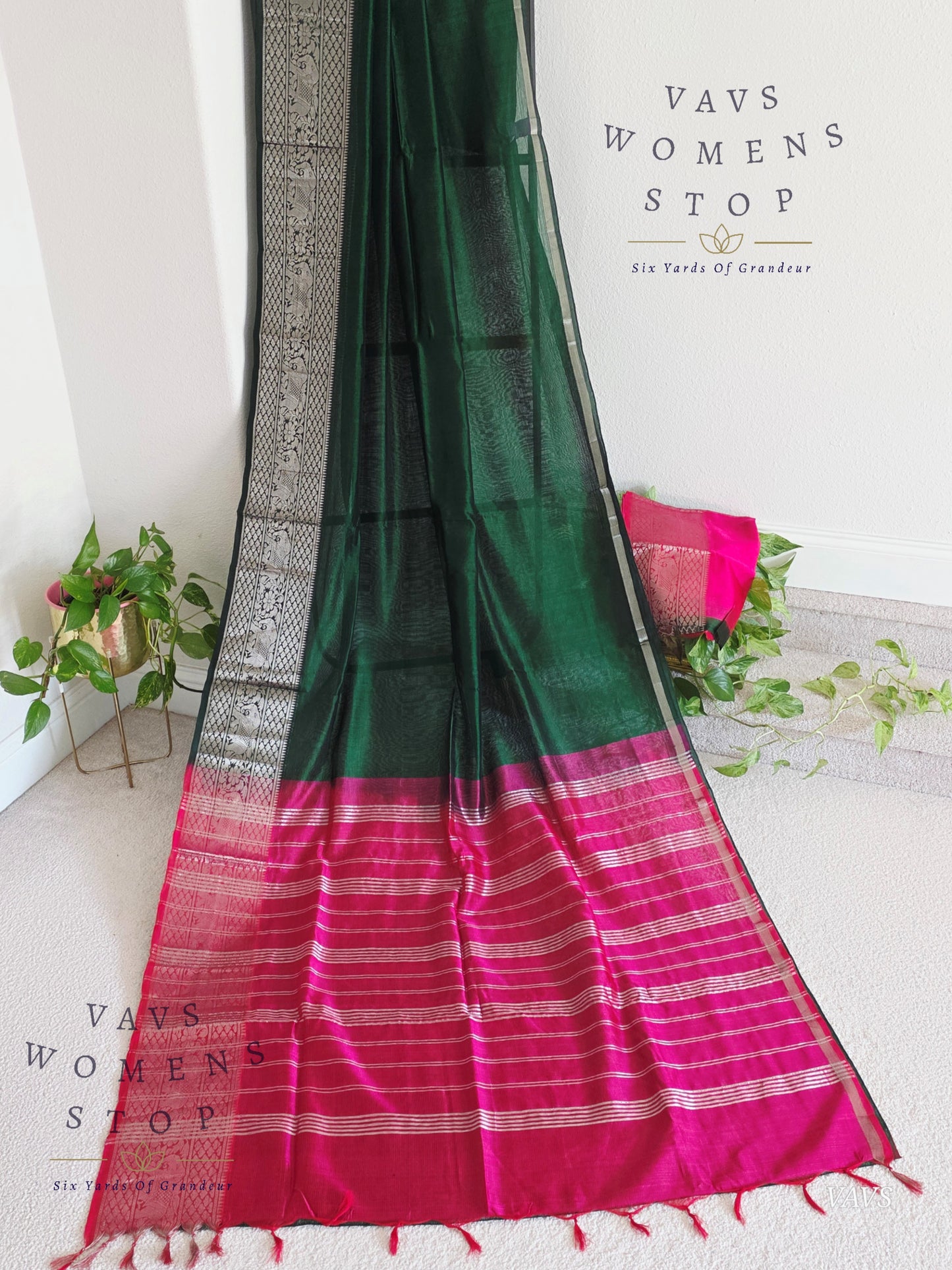 Mangalagiri Pattu Silk Cotton Saree with Kanchi Border