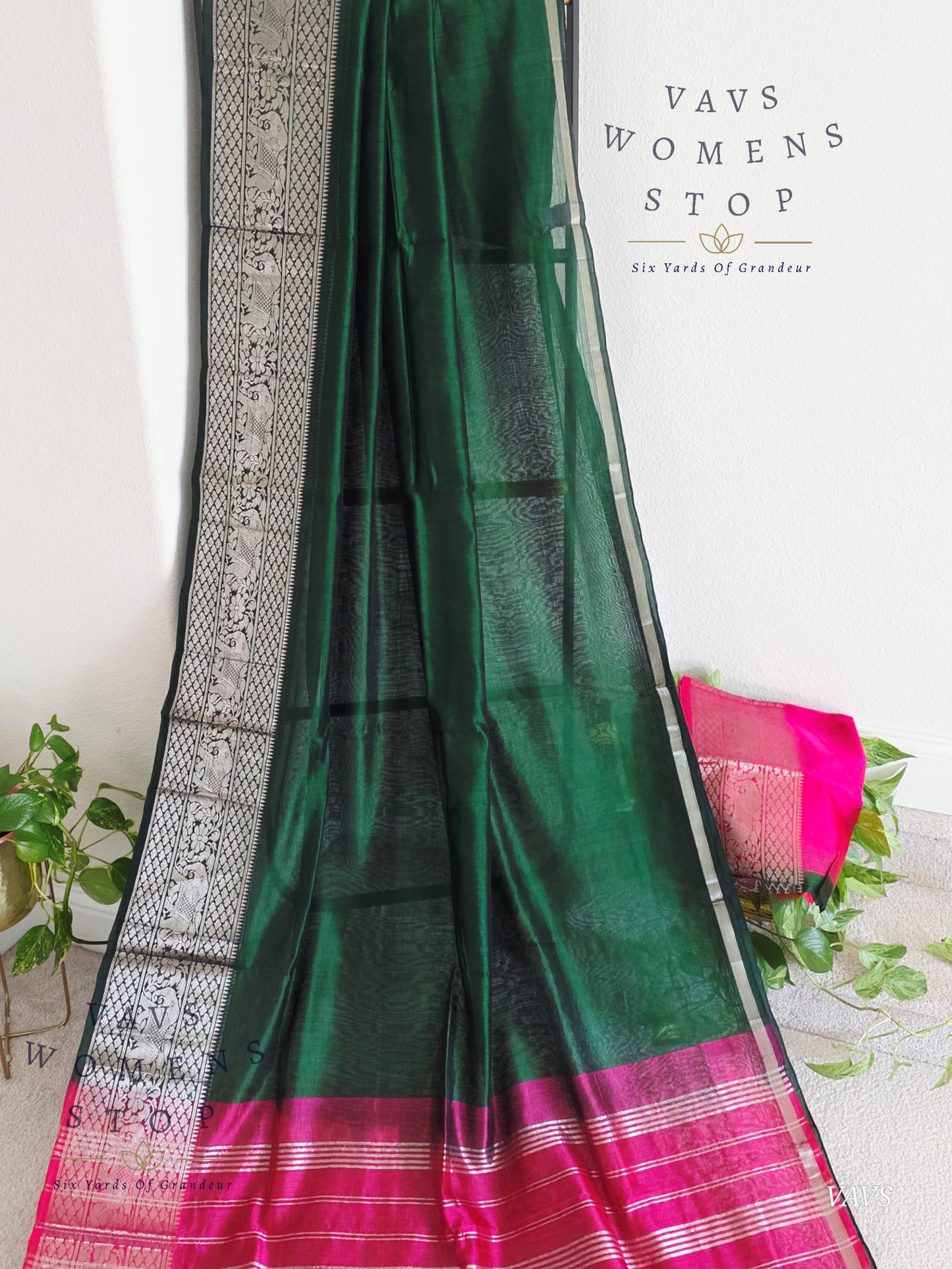 Mangalagiri Pattu Silk Cotton Saree with Kanchi Border