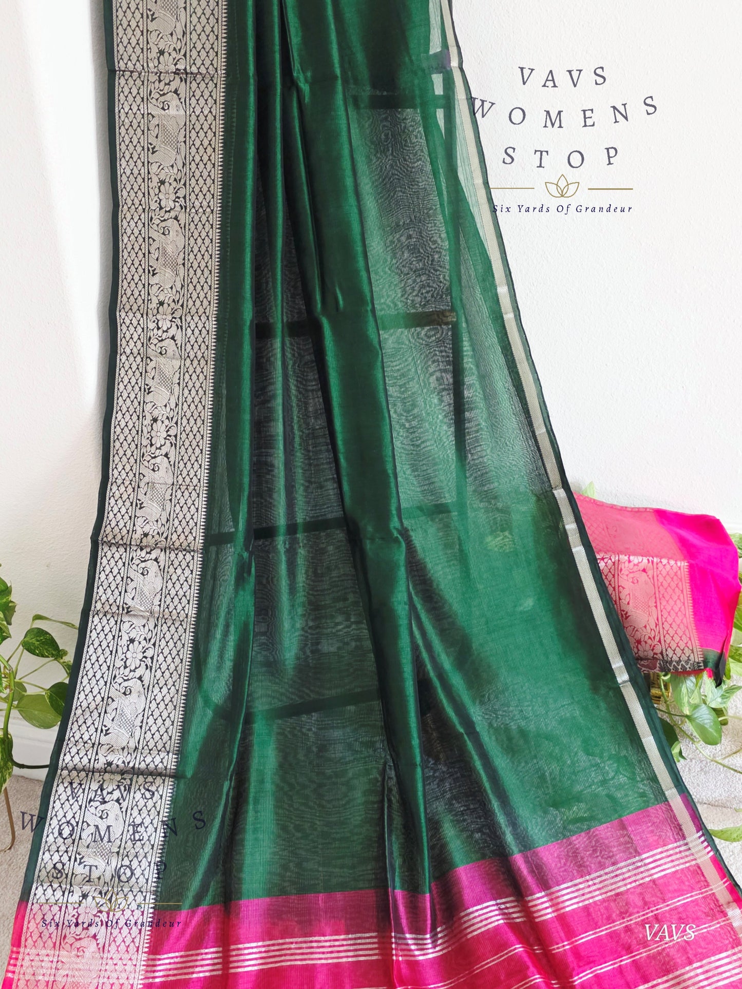 Mangalagiri Pattu Silk Cotton Saree with Kanchi Border
