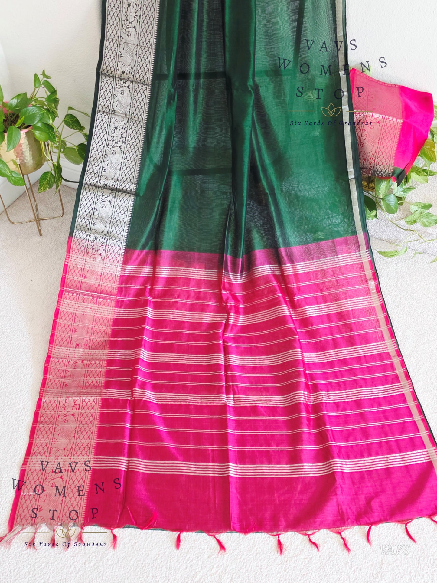 Mangalagiri Pattu Silk Cotton Saree with Kanchi Border