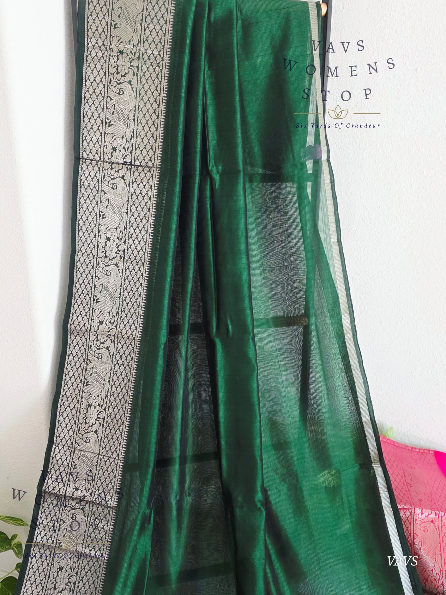 Mangalagiri Pattu Silk Cotton Saree with Kanchi Border